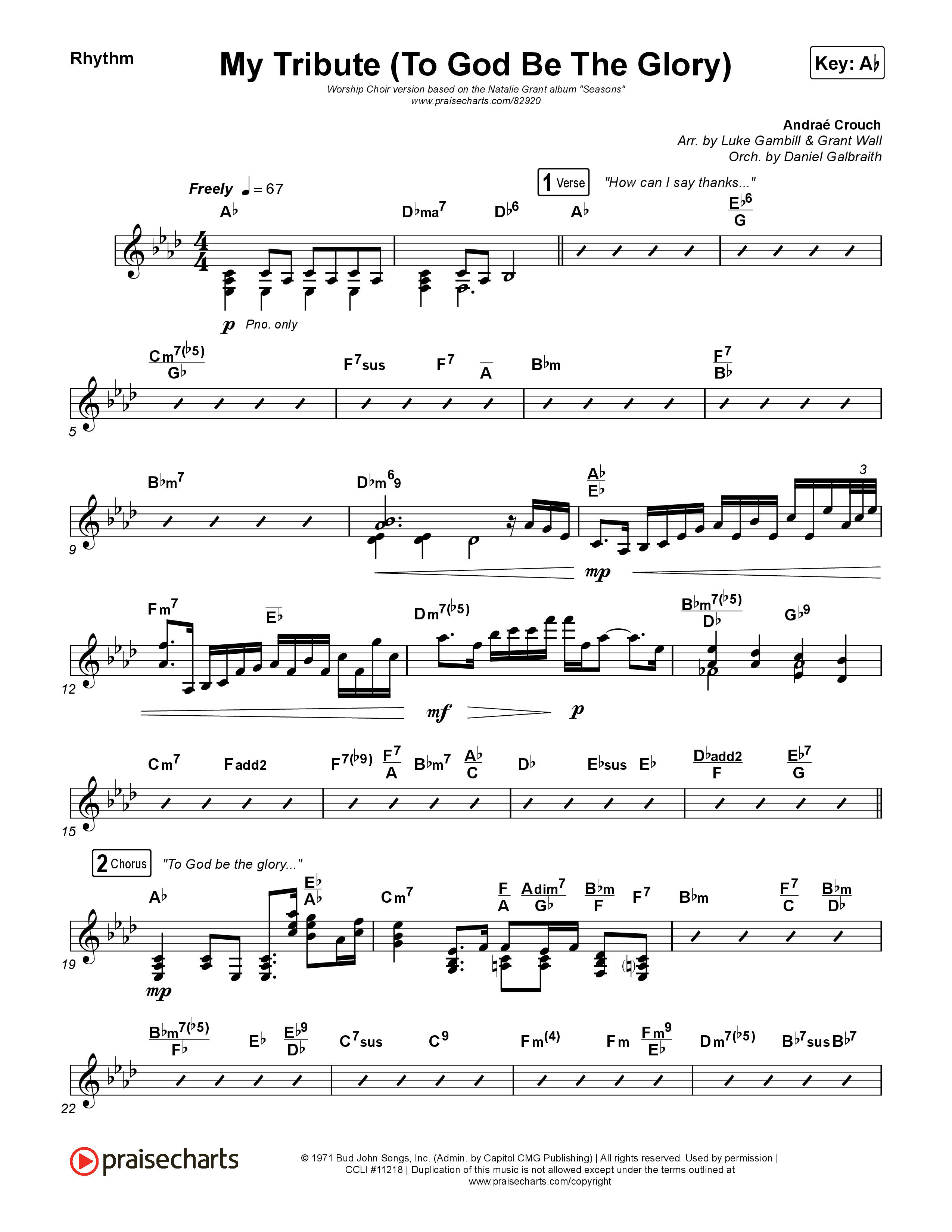 My Tribute (To God Be The Glory) (Worship Choir/SAB) Rhythm Pack (Natalie Grant / CeCe Winans / Arr. Luke Gambill)