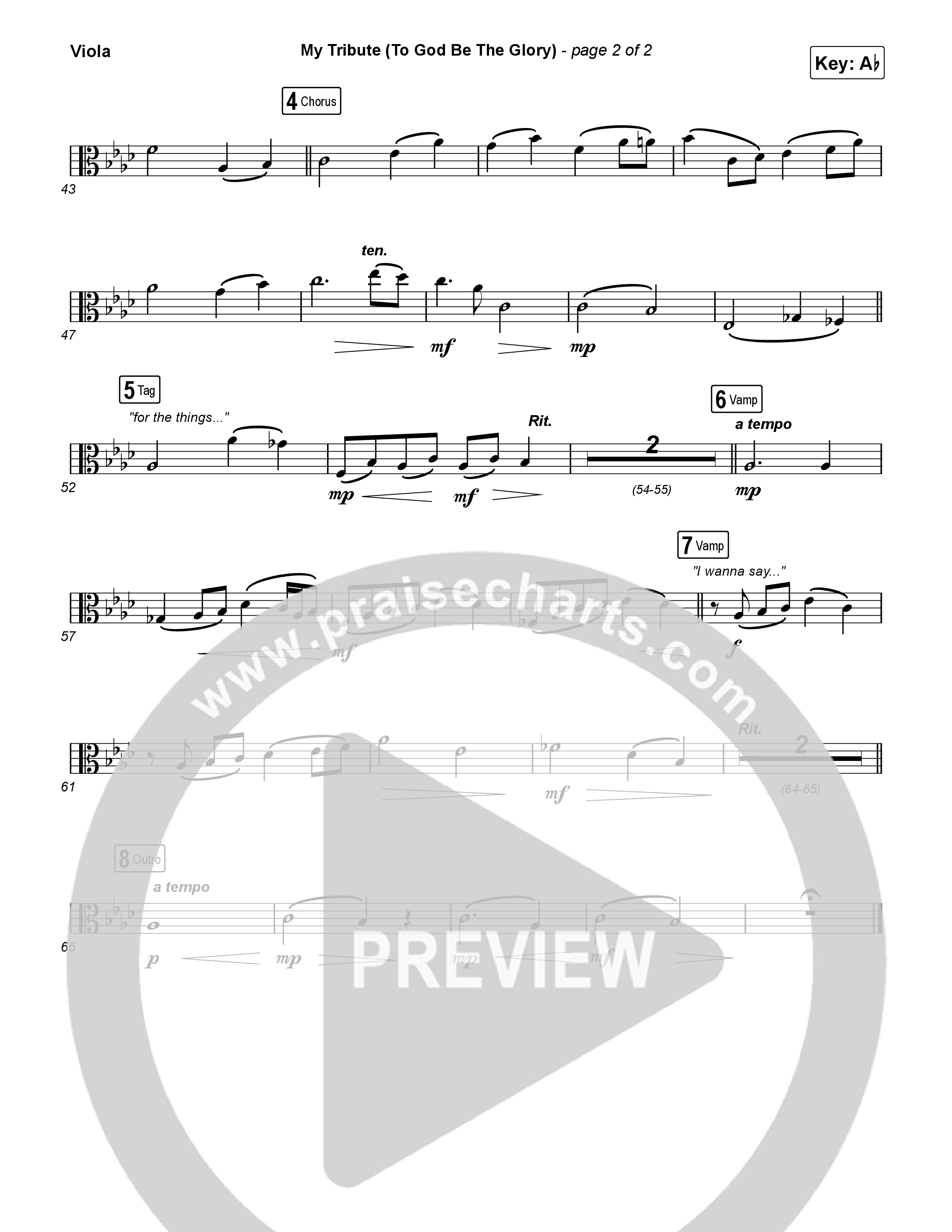 My Tribute (To God Be The Glory) (Worship Choir/SAB) Viola (Natalie Grant / CeCe Winans / Arr. Luke Gambill)