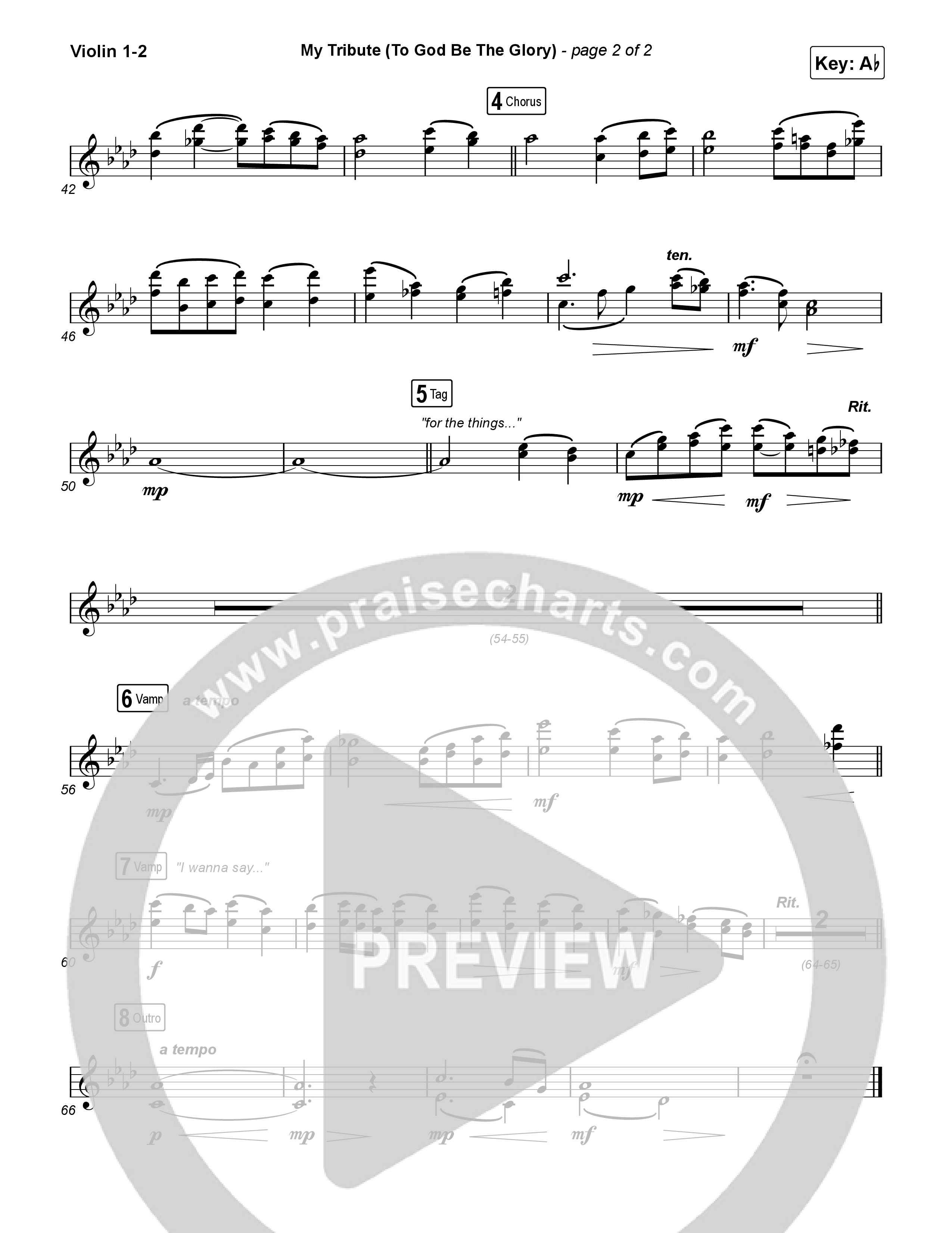 My Tribute (To God Be The Glory) (Worship Choir/SAB) String Pack (Natalie Grant / CeCe Winans / Arr. Luke Gambill)