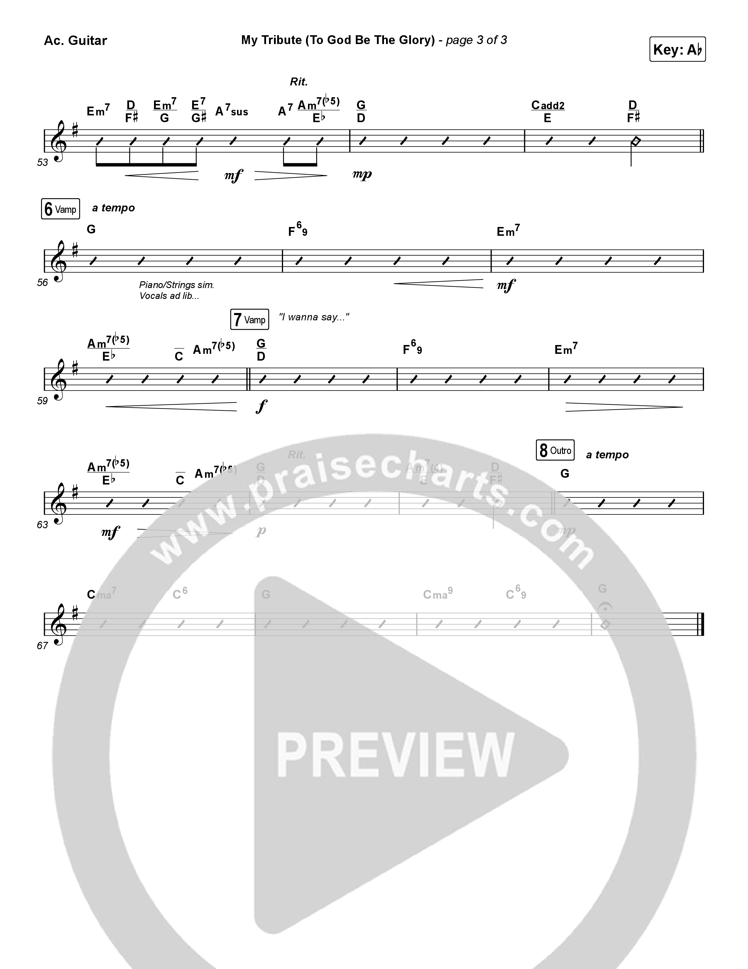 My Tribute (To God Be The Glory) (Unison/2-Part) Acoustic Guitar (Natalie Grant / CeCe Winans / Arr. Luke Gambill)