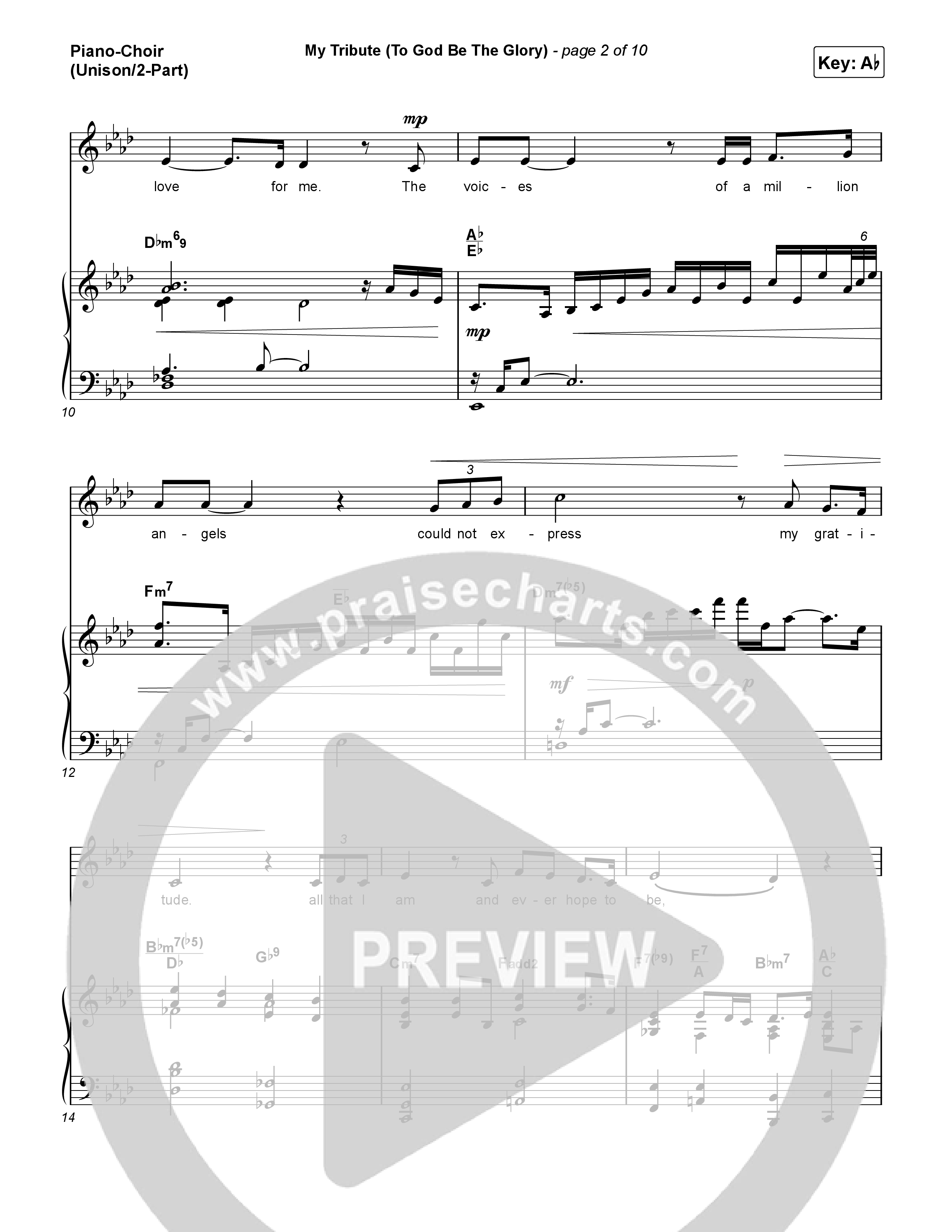 My Tribute (To God Be The Glory) (Unison/2-Part) Piano/Choir  (Uni/2-Part) (Natalie Grant / CeCe Winans / Arr. Luke Gambill)