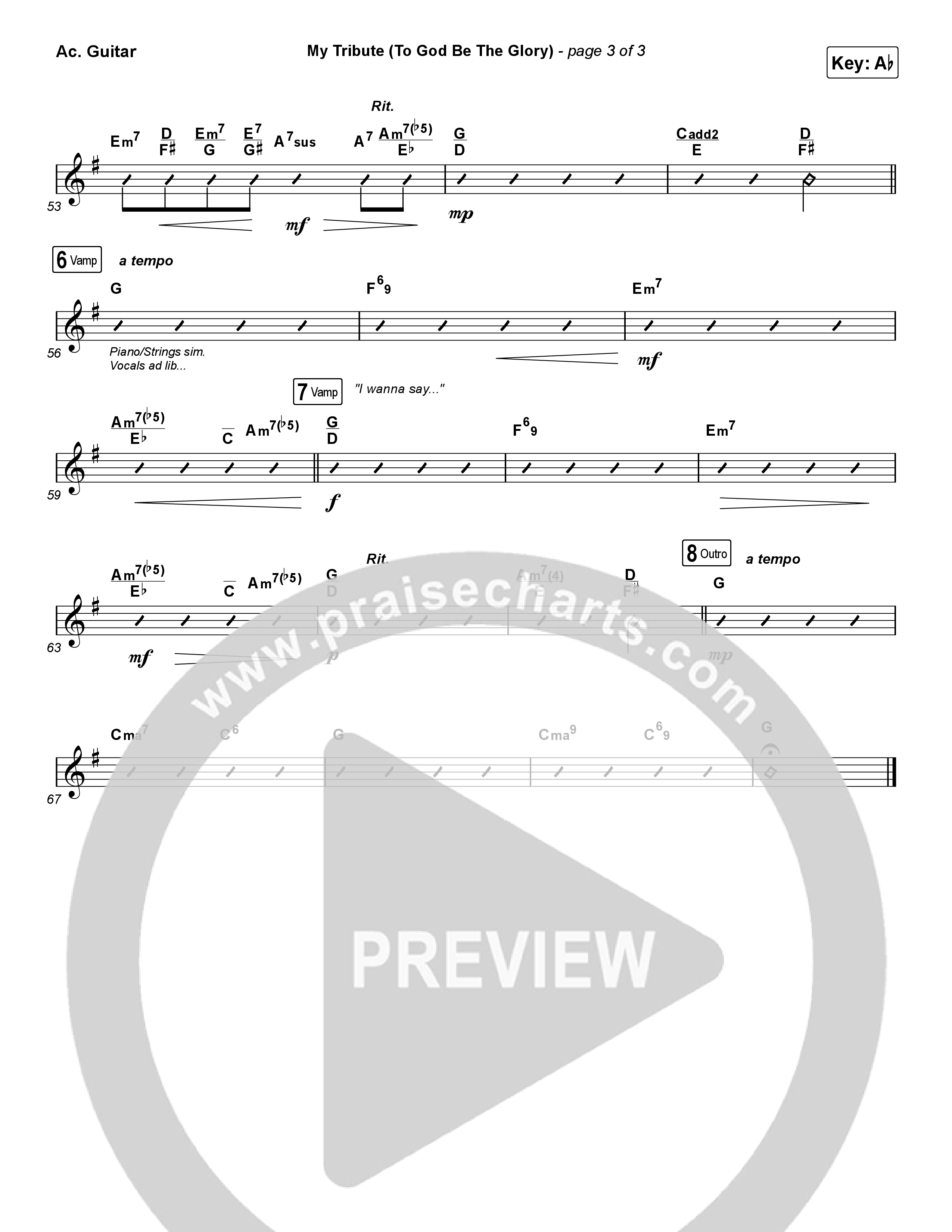 My Tribute (To God Be The Glory) (Sing It Now) Acoustic Guitar (Natalie Grant / CeCe Winans / Arr. Luke Gambill)