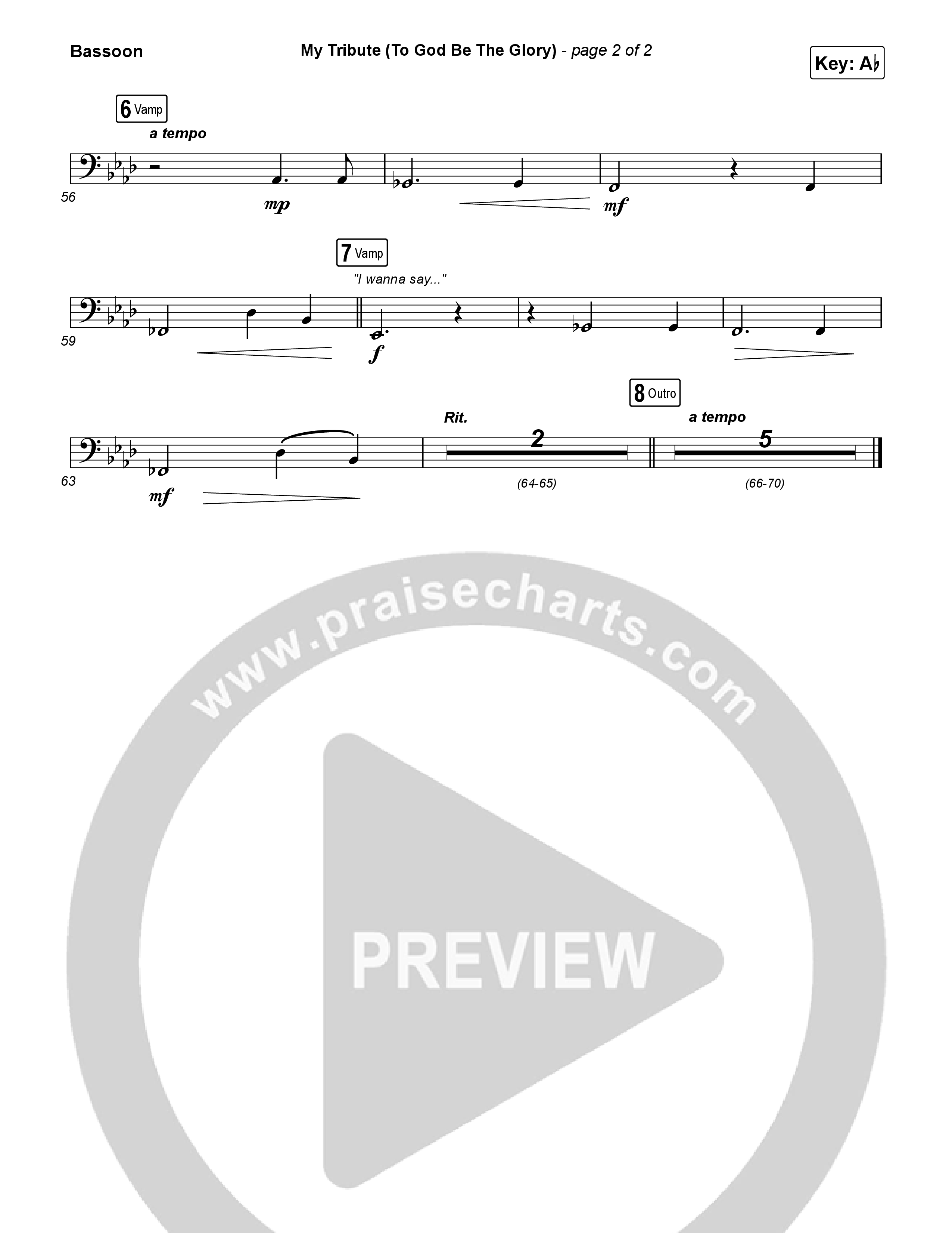 My Tribute (To God Be The Glory) (Sing It Now) Bassoon (Natalie Grant / CeCe Winans / Arr. Luke Gambill)