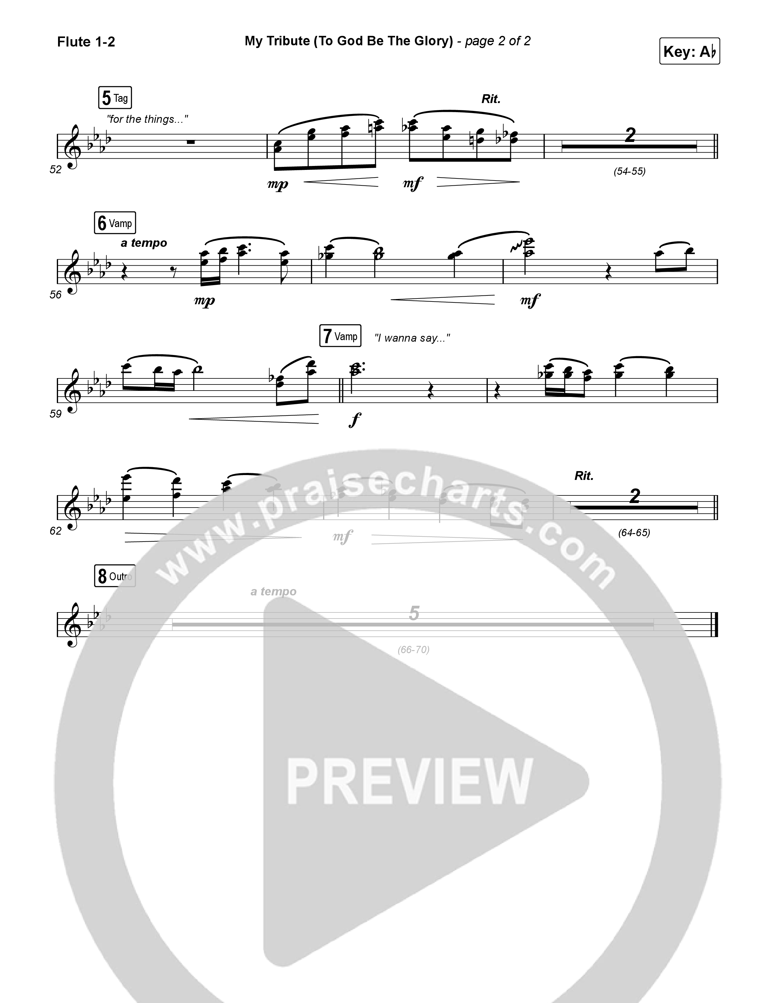 My Tribute (To God Be The Glory) (Sing It Now) Flute 1/2 (Natalie Grant / CeCe Winans / Arr. Luke Gambill)