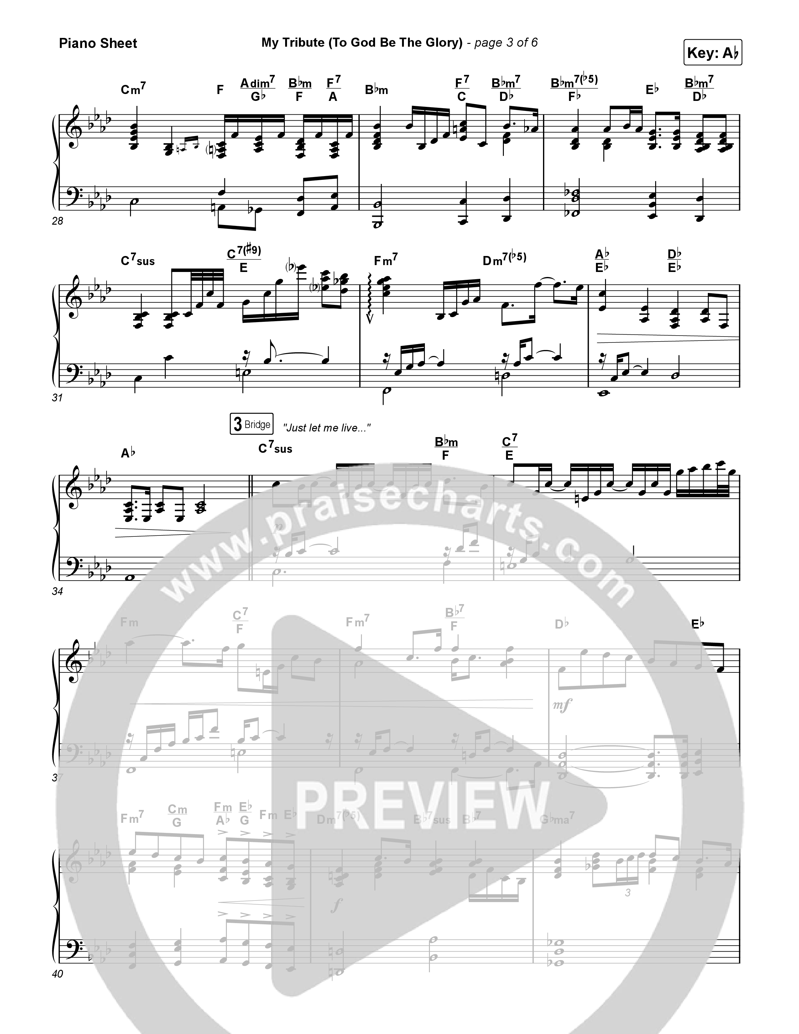 My Tribute (To God Be The Glory) (Sing It Now) Piano Sheet (Natalie Grant / CeCe Winans / Arr. Luke Gambill)