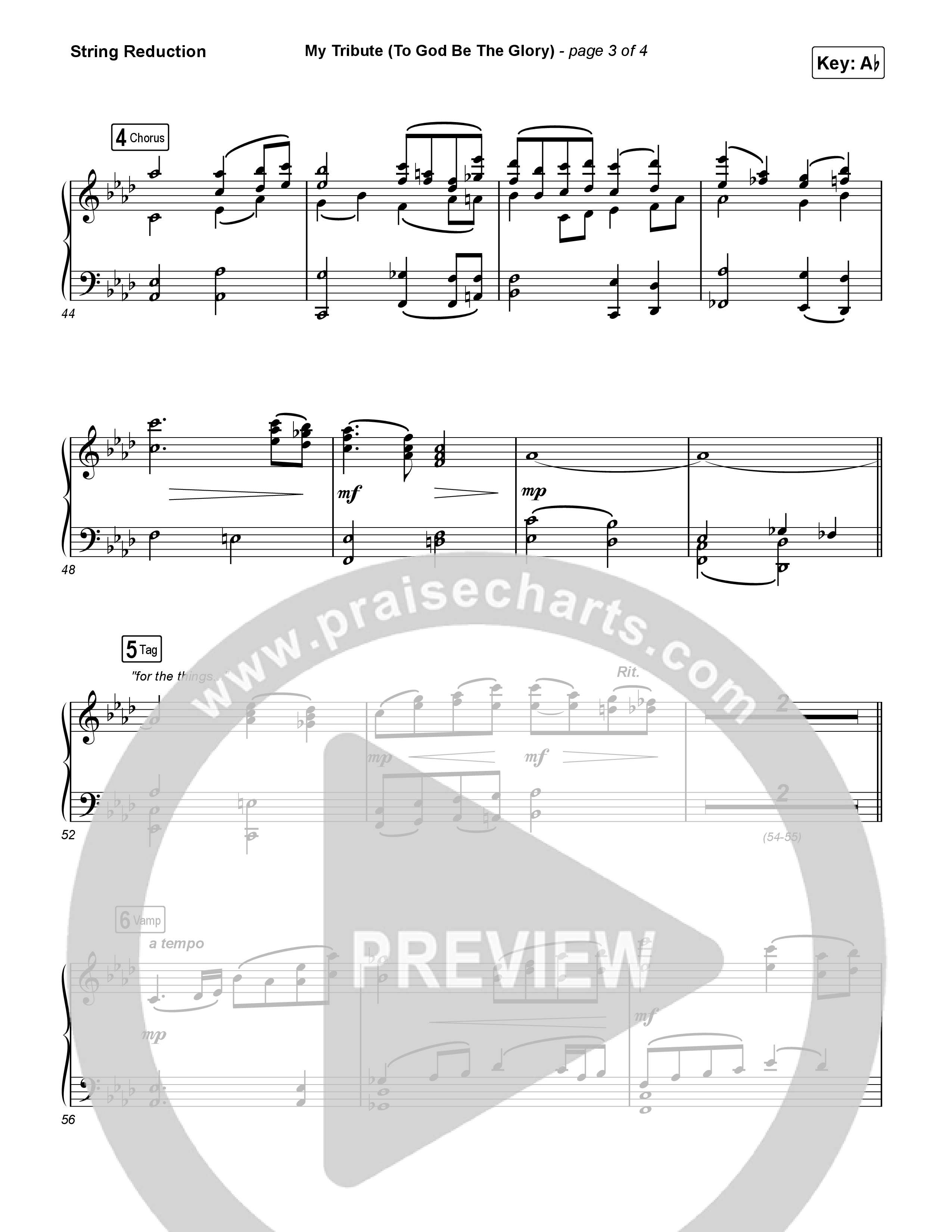 My Tribute (To God Be The Glory) (Sing It Now) String Reduction (Natalie Grant / CeCe Winans / Arr. Luke Gambill)