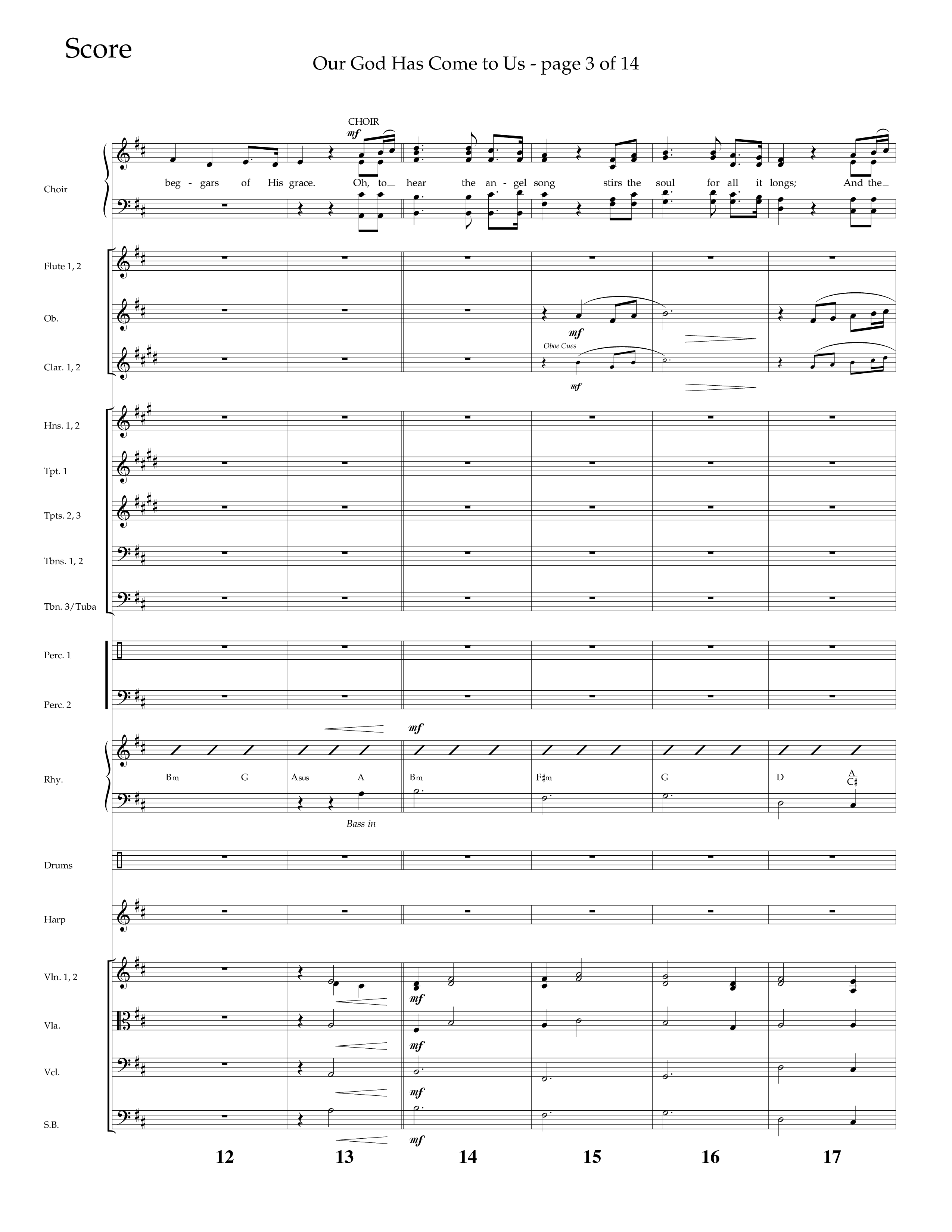 Our God Has Come To Us (Choral Anthem SATB) Orchestration (Lifeway Choral / Arr. Camp Kirkland)