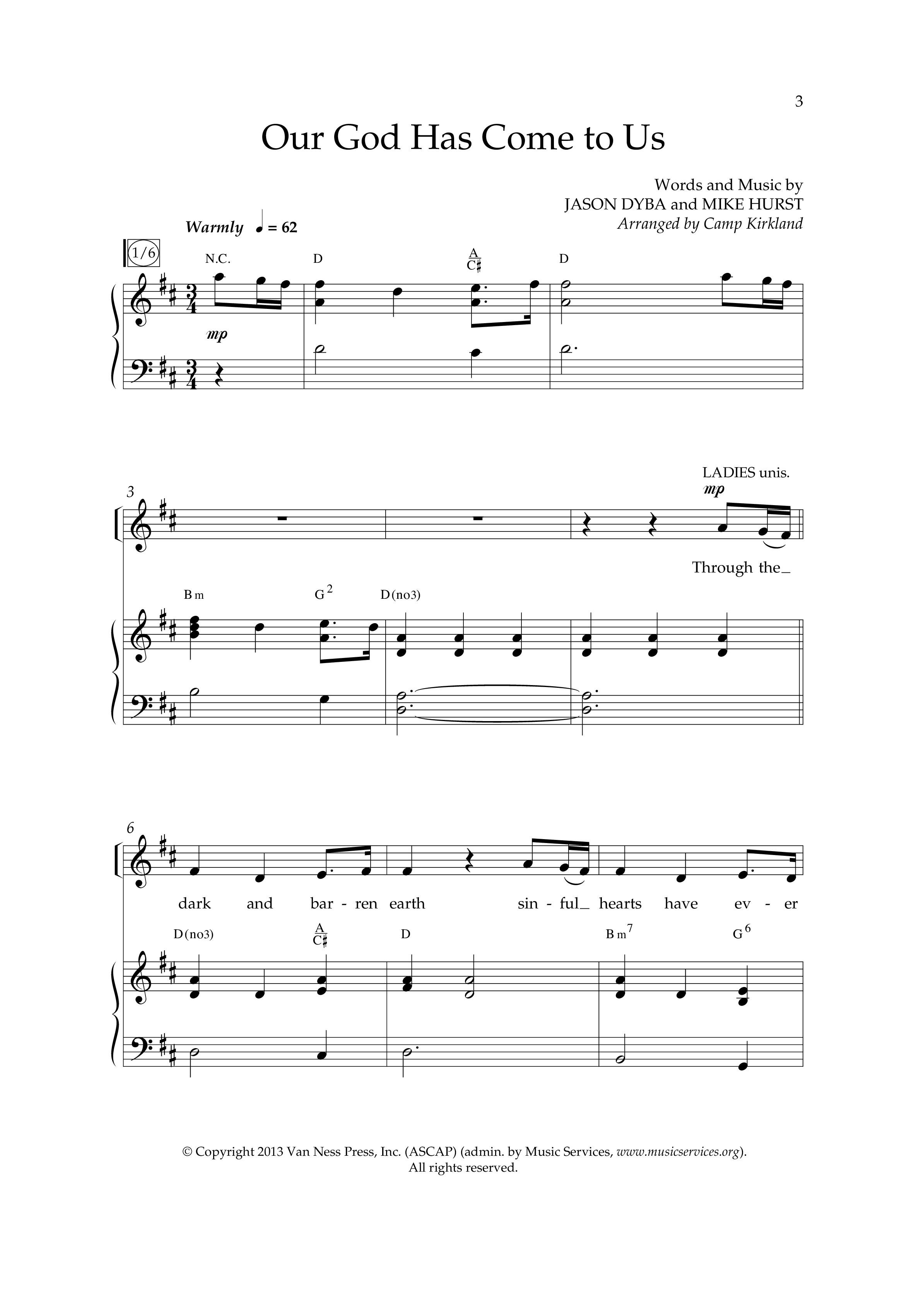 Our God Has Come To Us (Choral Anthem SATB) Anthem (SATB/Piano) (Lifeway Choral / Arr. Camp Kirkland)