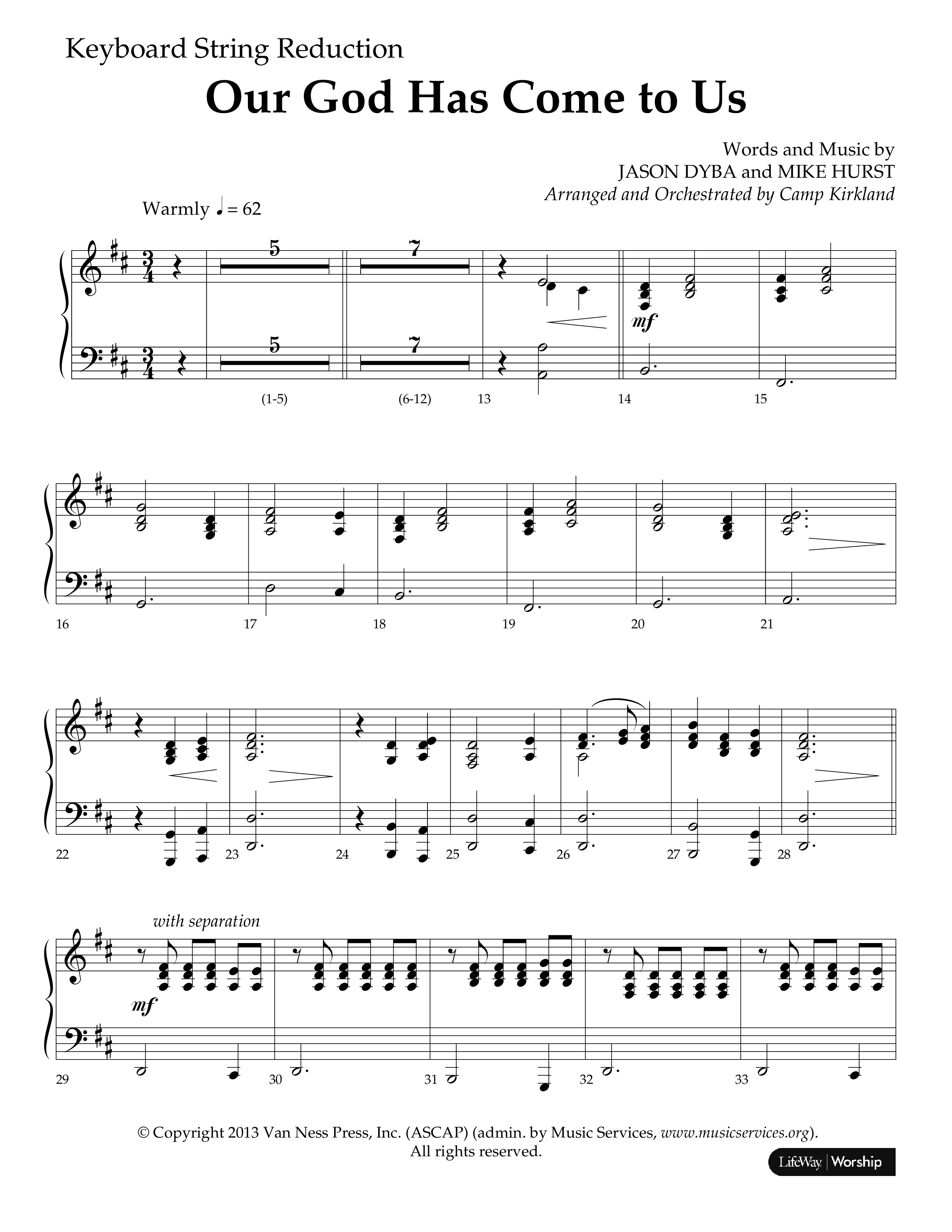 Our God Has Come To Us (Choral Anthem SATB) String Reduction (Lifeway Choral / Arr. Camp Kirkland)