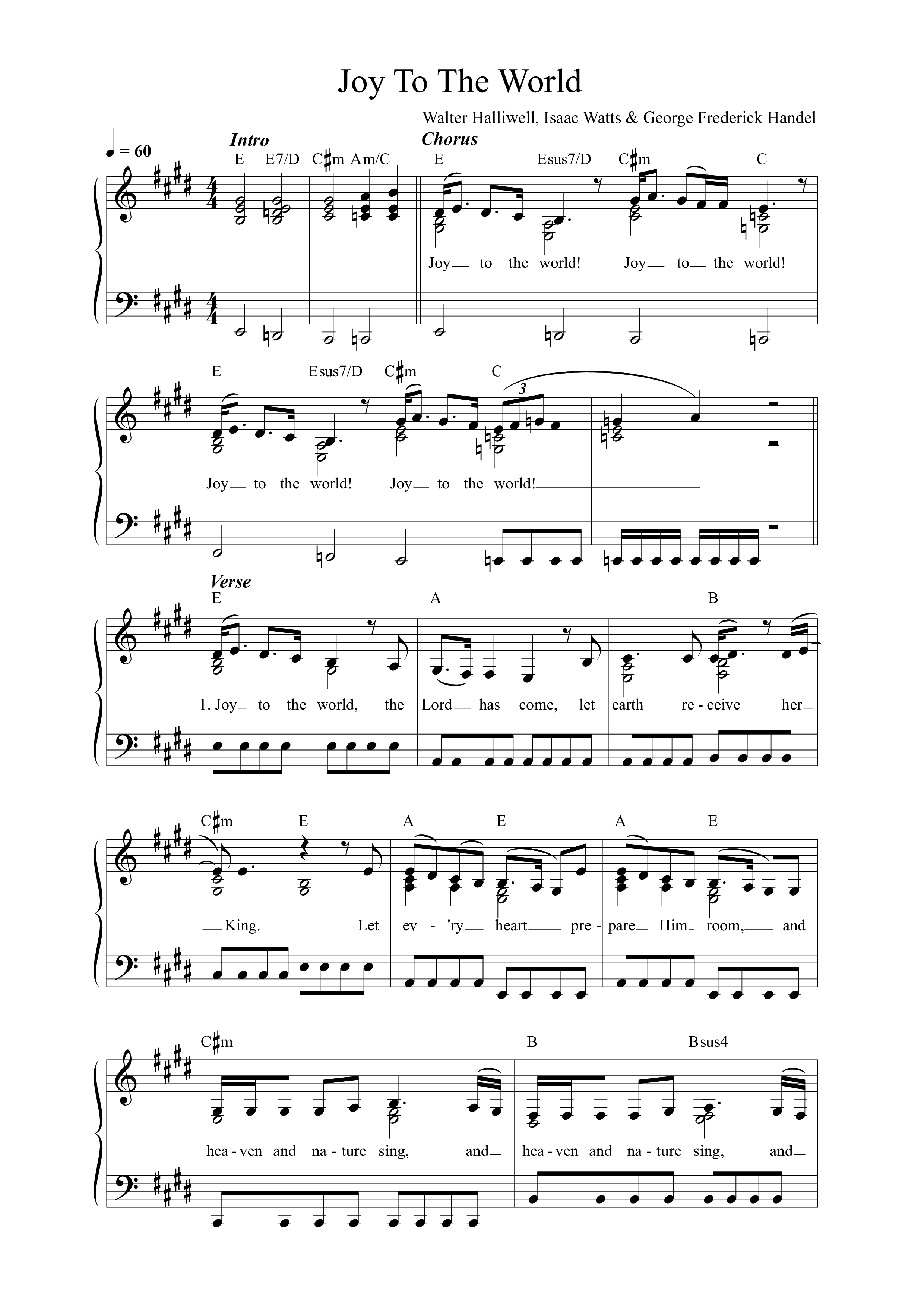 Joy To The World Lead Sheet Melody (Shout Praises Kids)