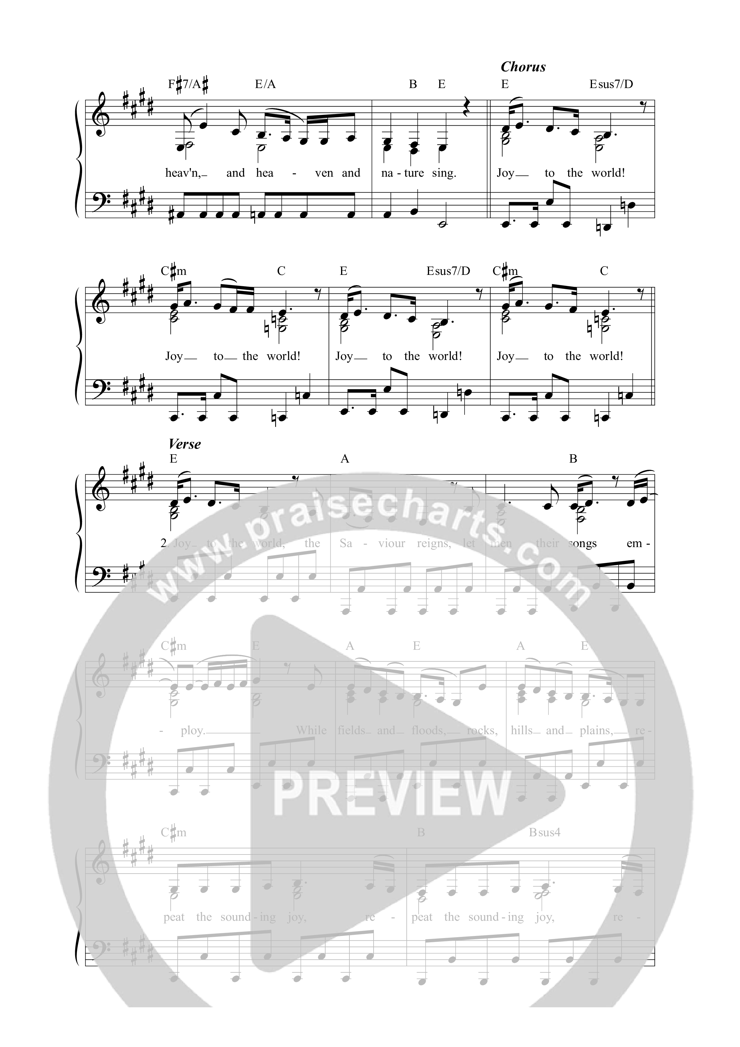 Joy To The World Lead Sheet Melody (Shout Praises Kids)