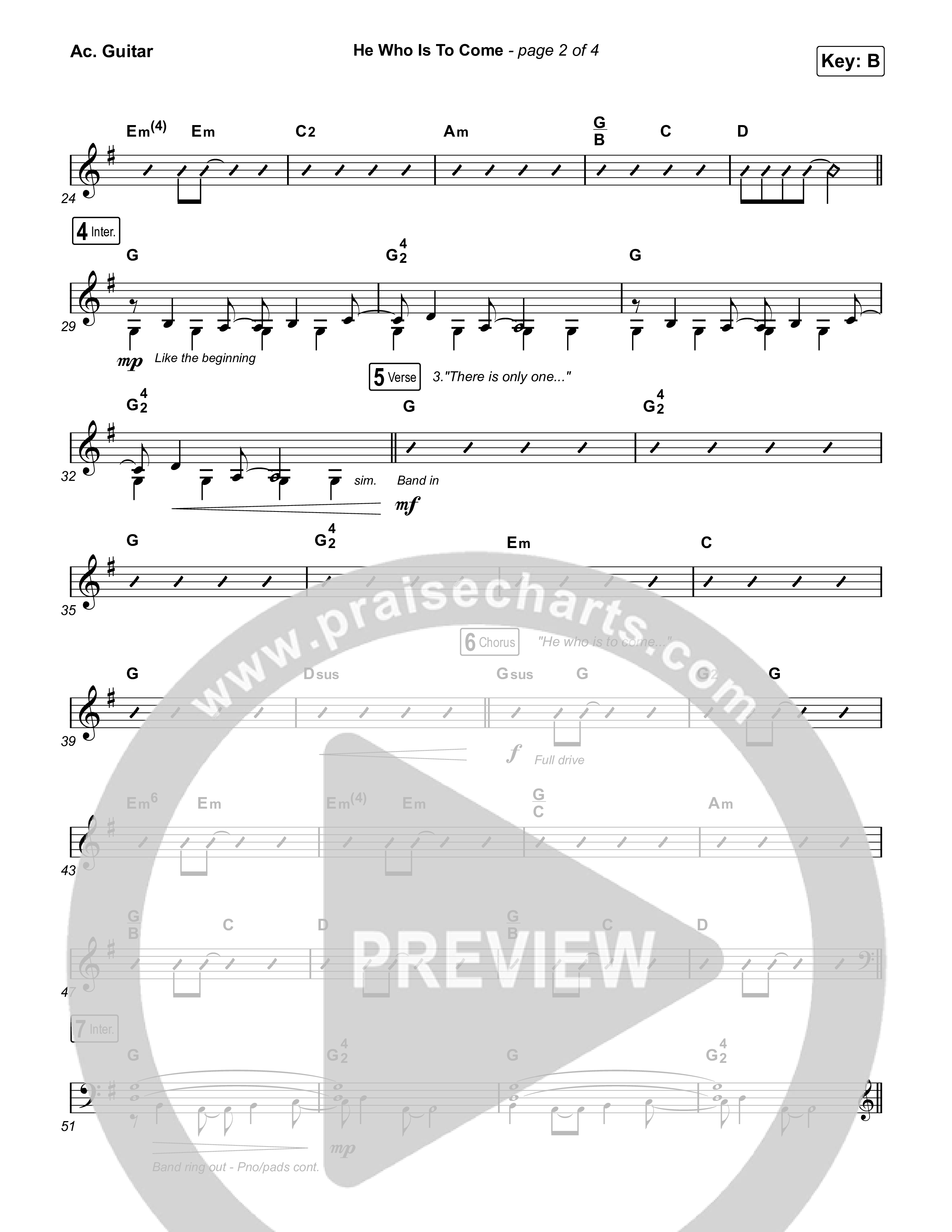 He Who Is To Come Acoustic Guitar (Passion / Cody Carnes / Kristian Stanfill)