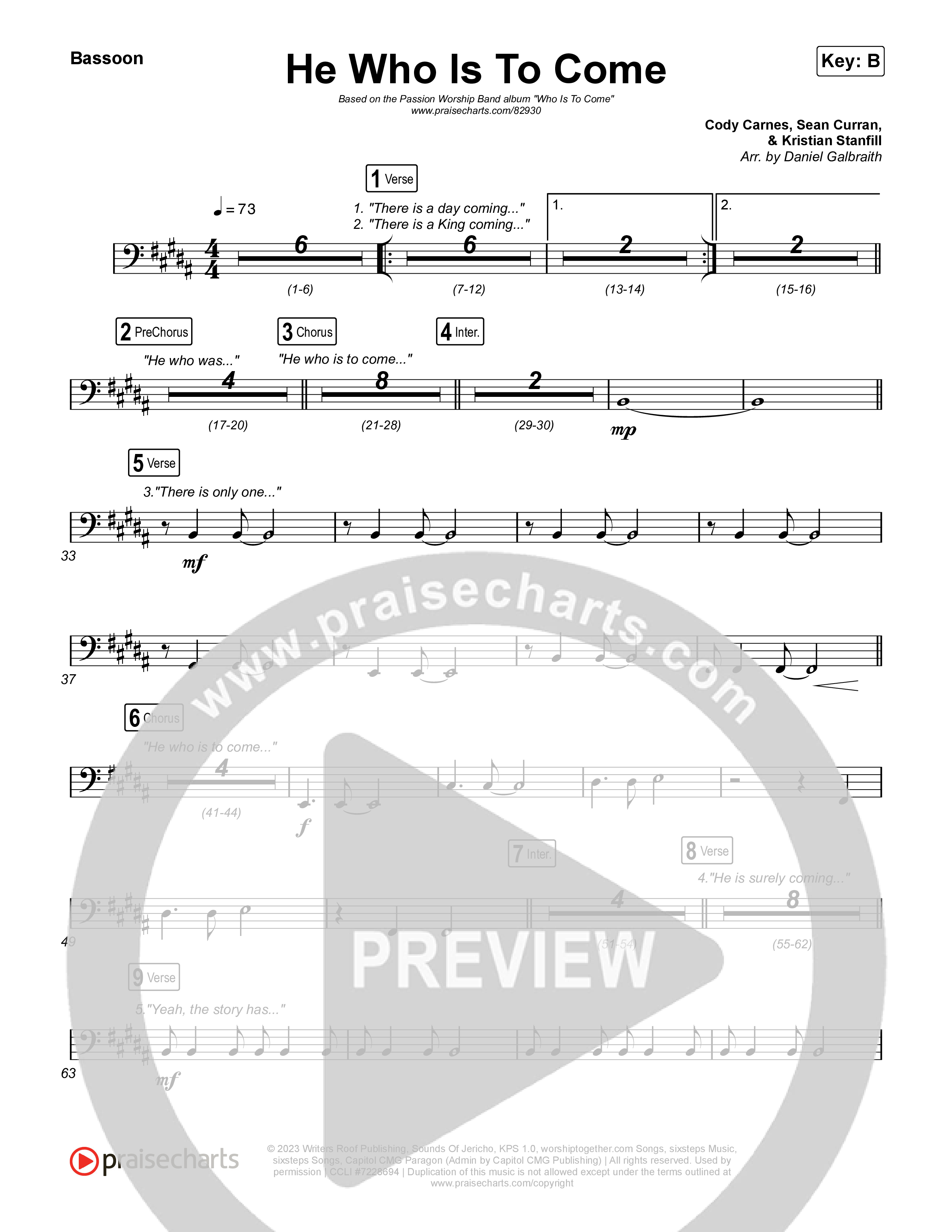 He Who Is To Come Bassoon (Passion / Cody Carnes / Kristian Stanfill)