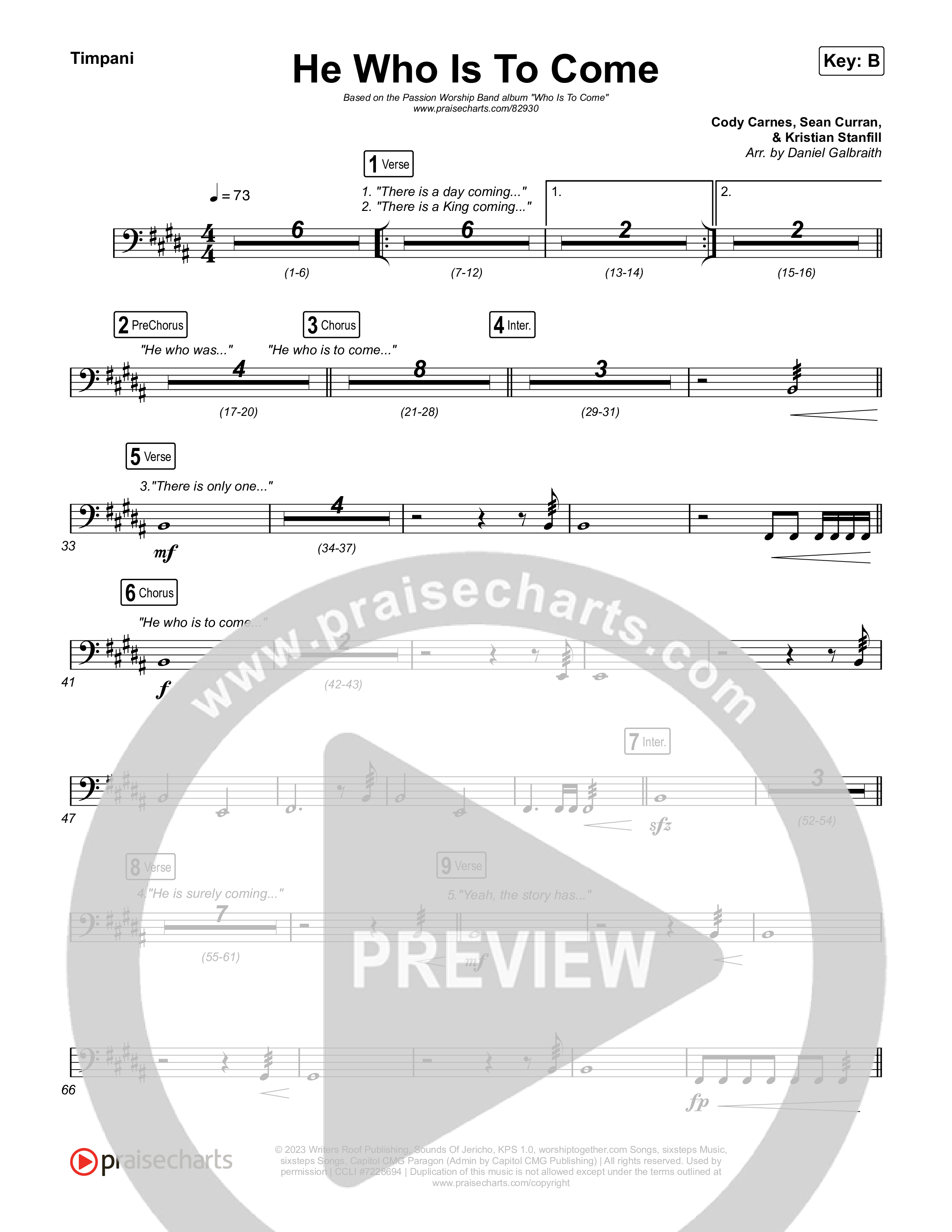 He Who Is To Come Timpani (Passion / Cody Carnes / Kristian Stanfill)