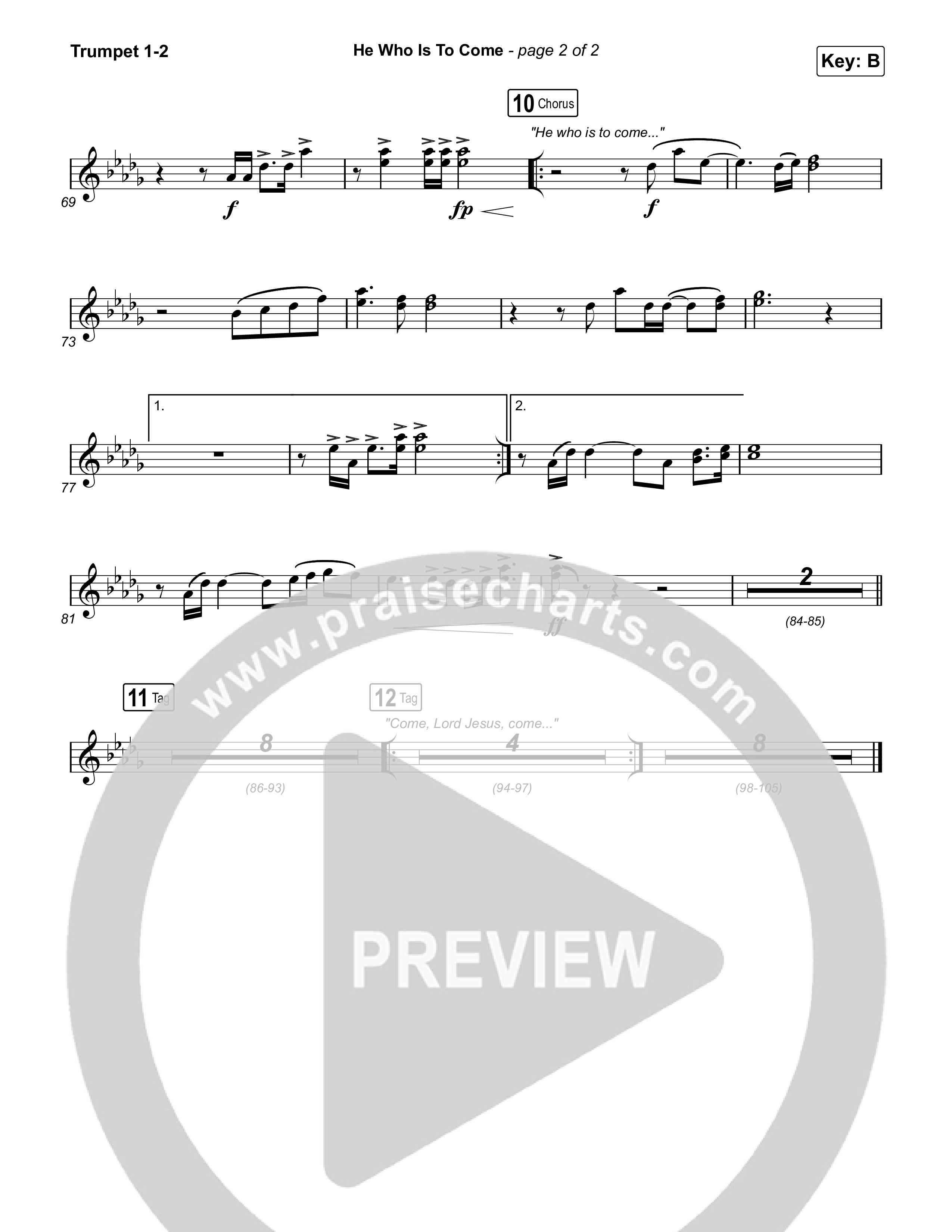 He Who Is To Come Trumpet 1,2 (Passion / Cody Carnes / Kristian Stanfill)