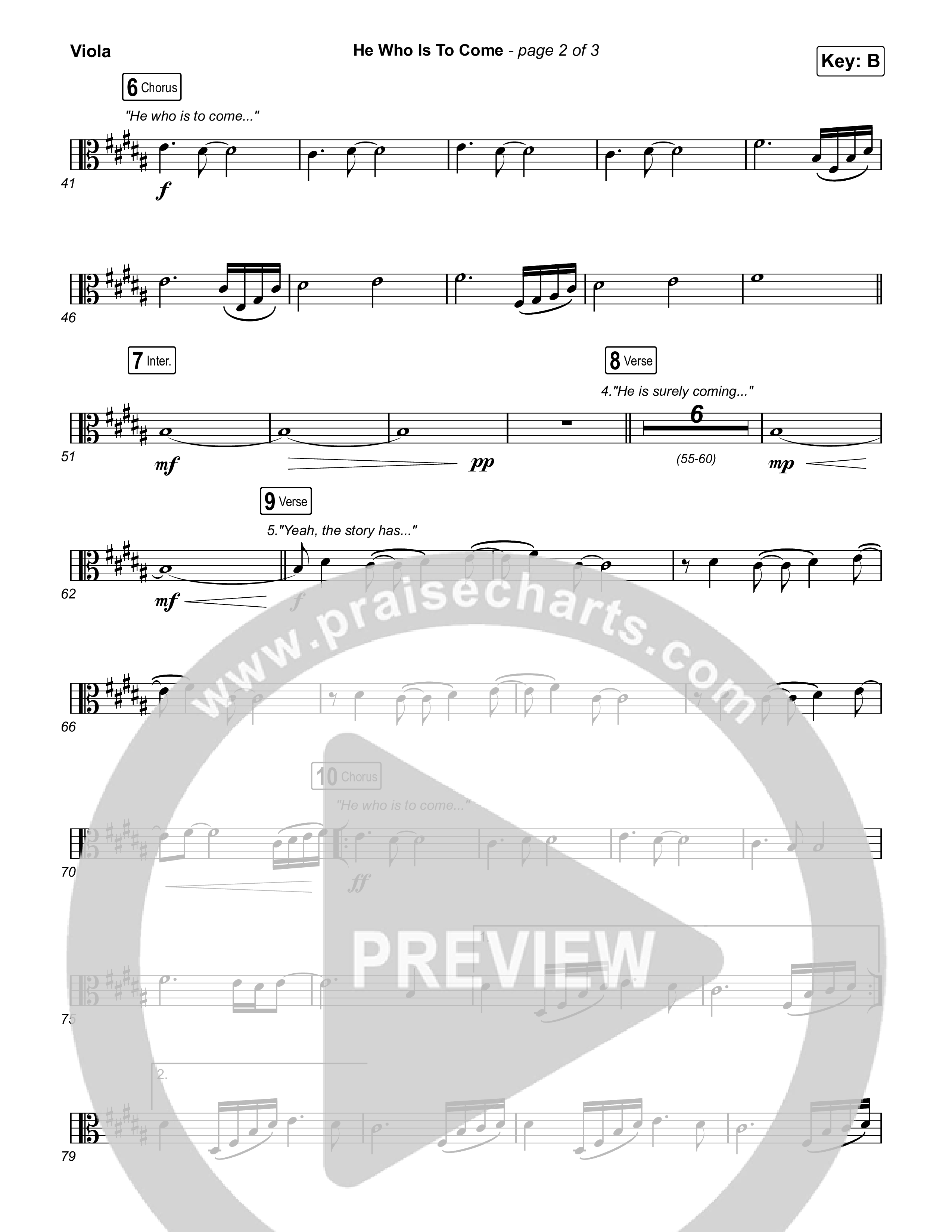 He Who Is To Come Viola (Passion / Cody Carnes / Kristian Stanfill)