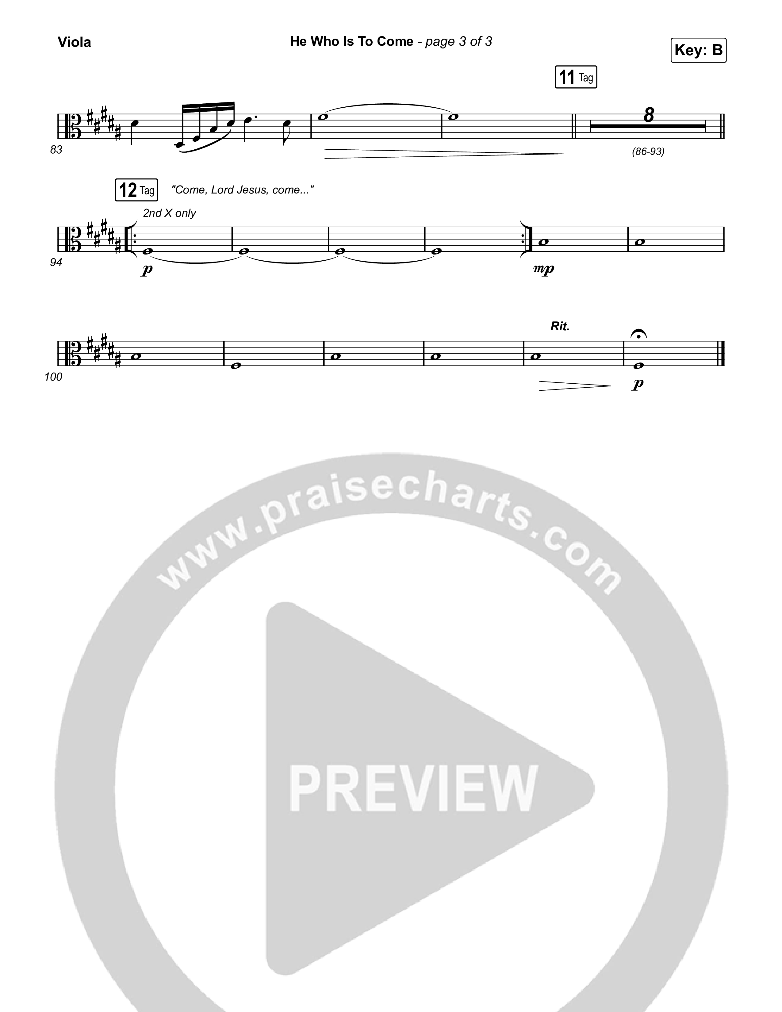 He Who Is To Come Viola (Passion / Cody Carnes / Kristian Stanfill)