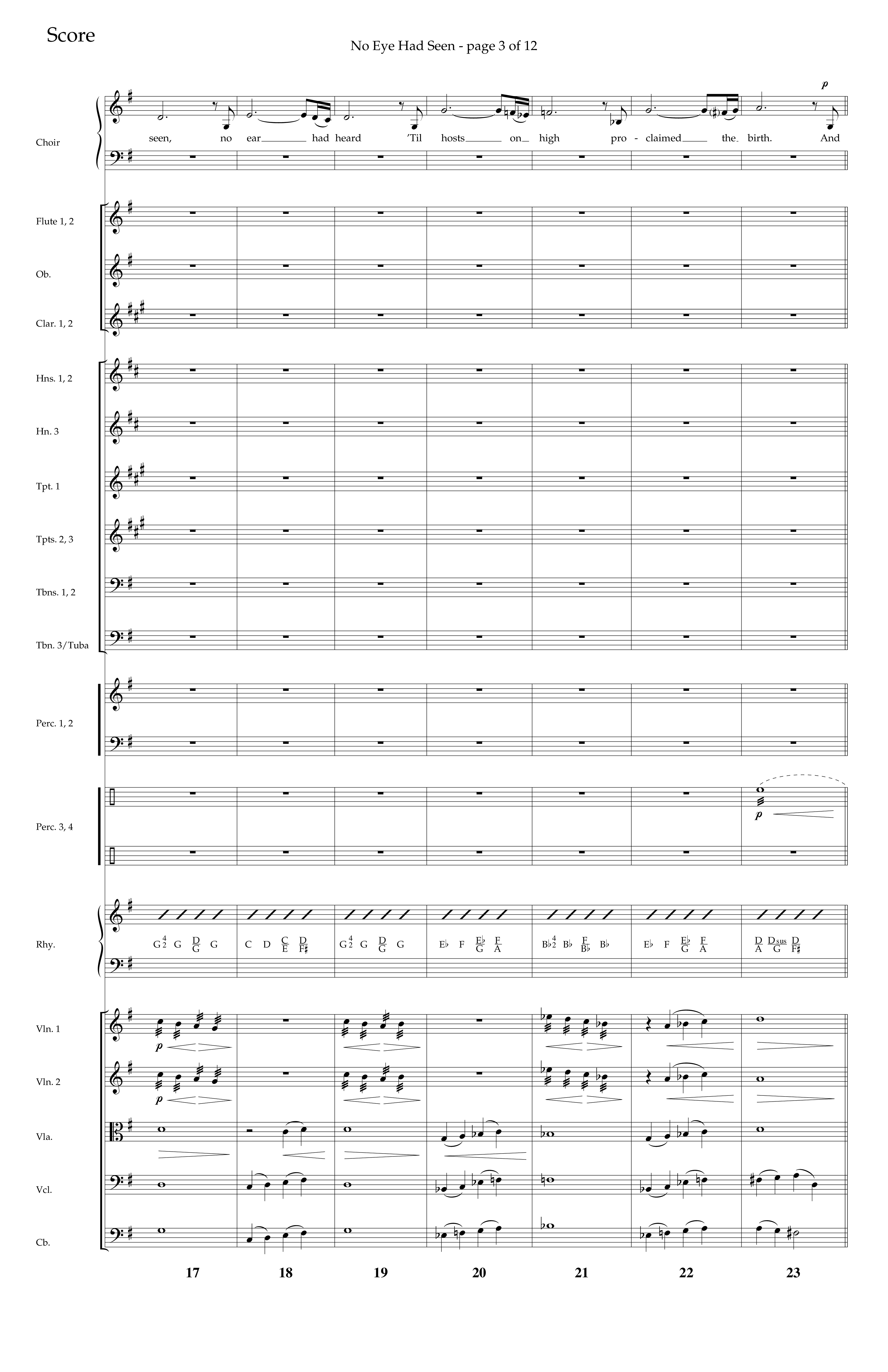 No Eye Had Seen (Choir Edition / Sing It Now) Conductor's Score (Lifeway Choral / Arr. Travis Cottrell / Orch. Phillip Keveren)
