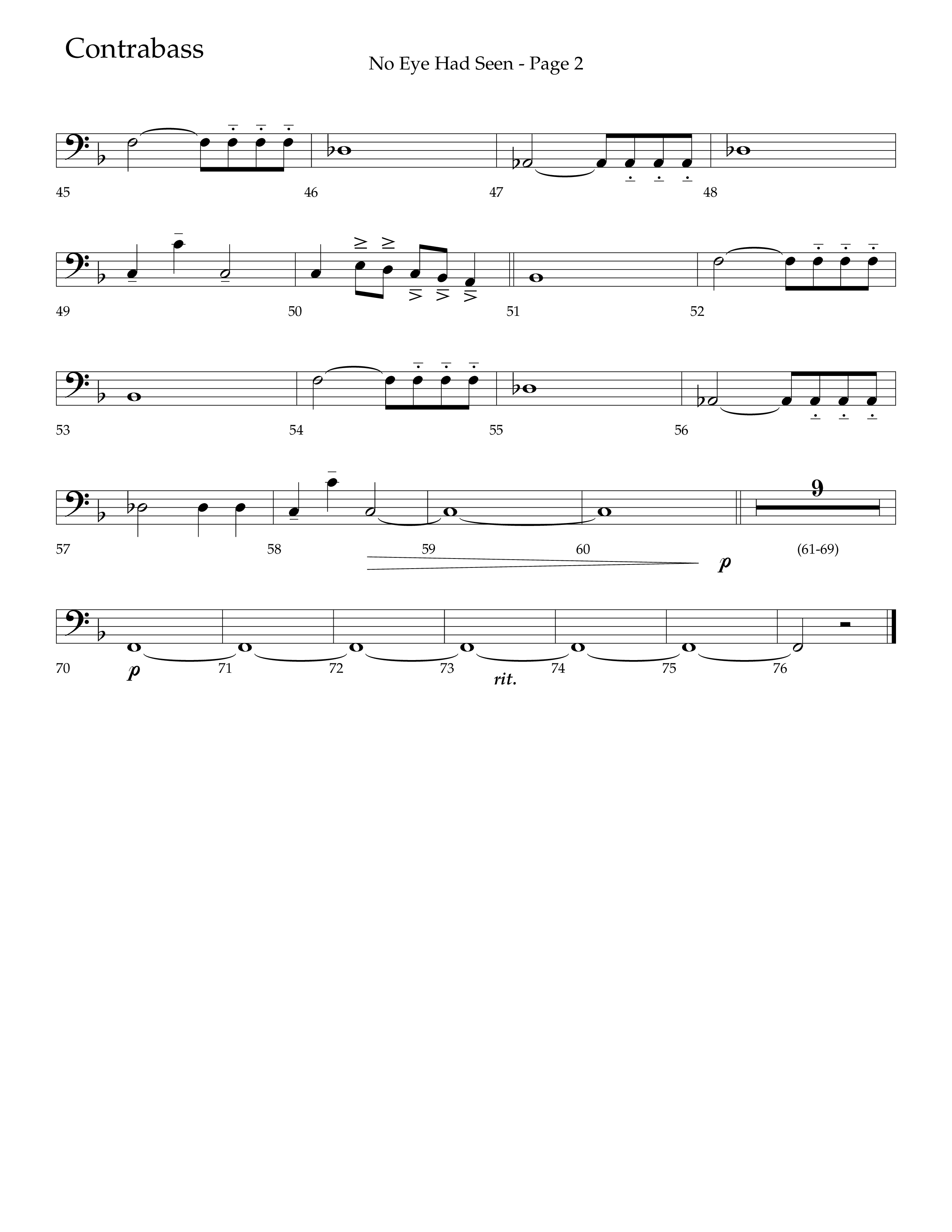 No Eye Had Seen (Choir Edition / Sing It Now) Contrabass (Lifeway Choral / Arr. Travis Cottrell / Orch. Phillip Keveren)