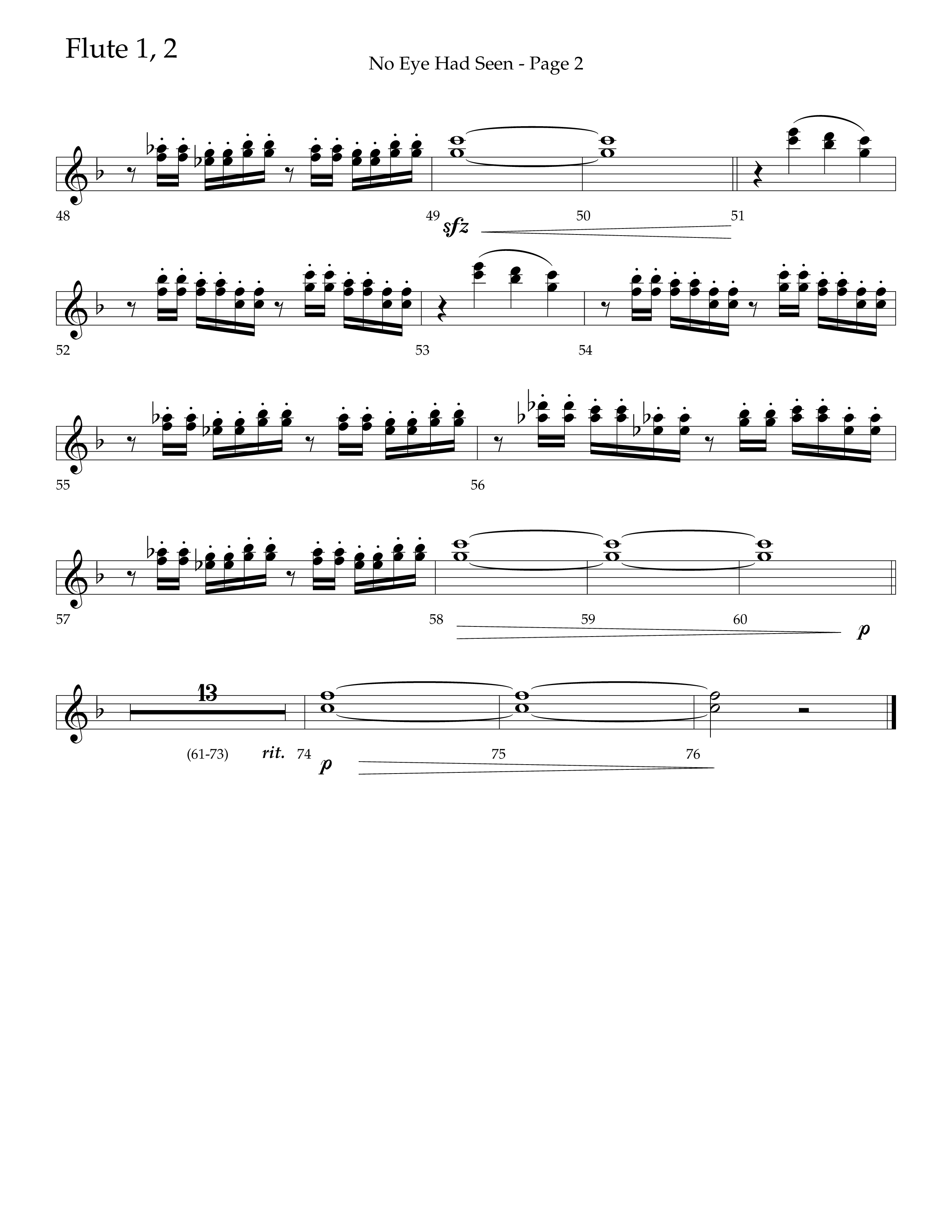 No Eye Had Seen (Choir Edition / Sing It Now) Flute 1/2 (Lifeway Choral / Arr. Travis Cottrell / Orch. Phillip Keveren)