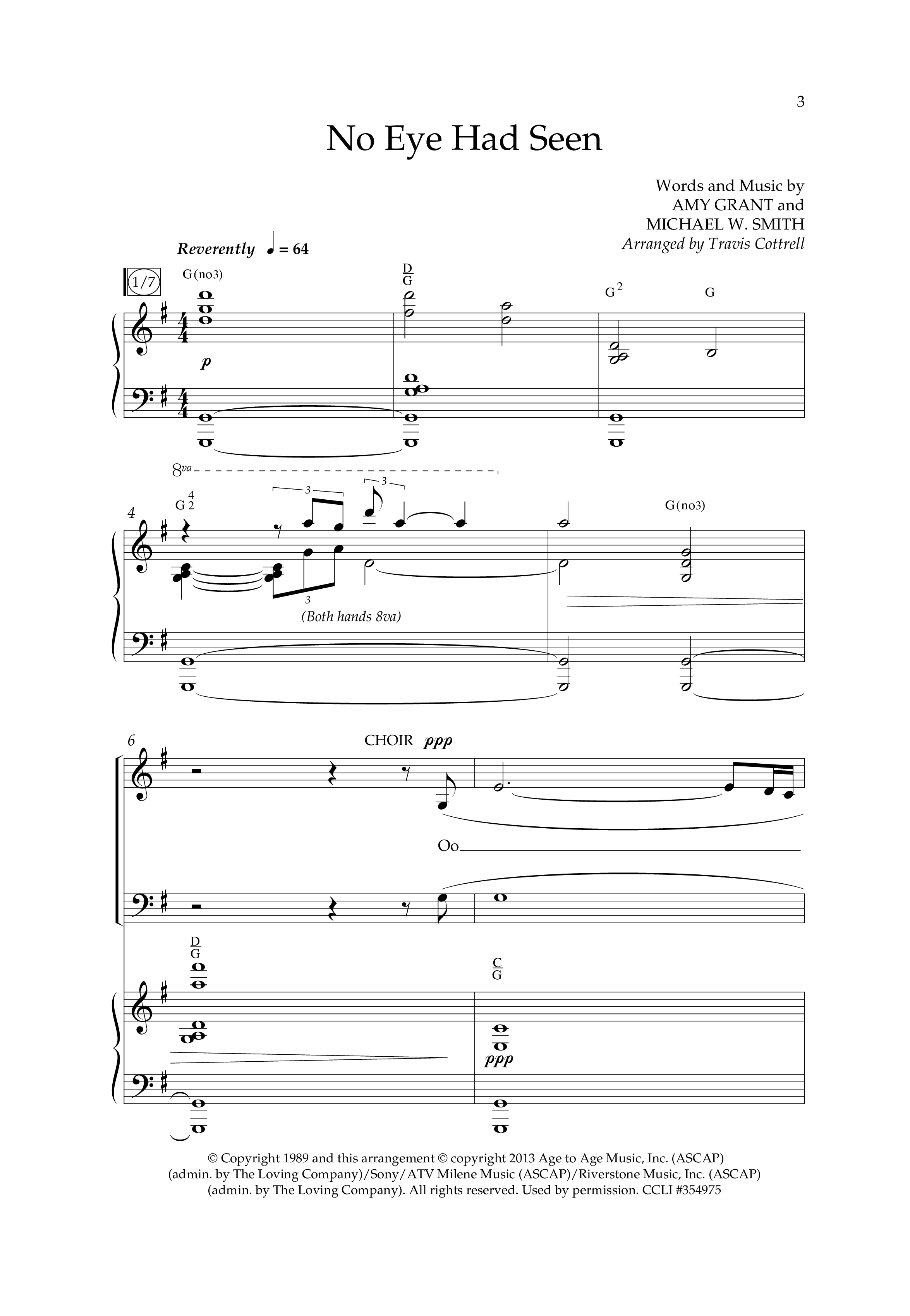 No Eye Had Seen (Choir Edition / Sing It Now) Anthem (SATB/Piano) (Lifeway Choral / Arr. Travis Cottrell / Orch. Phillip Keveren)