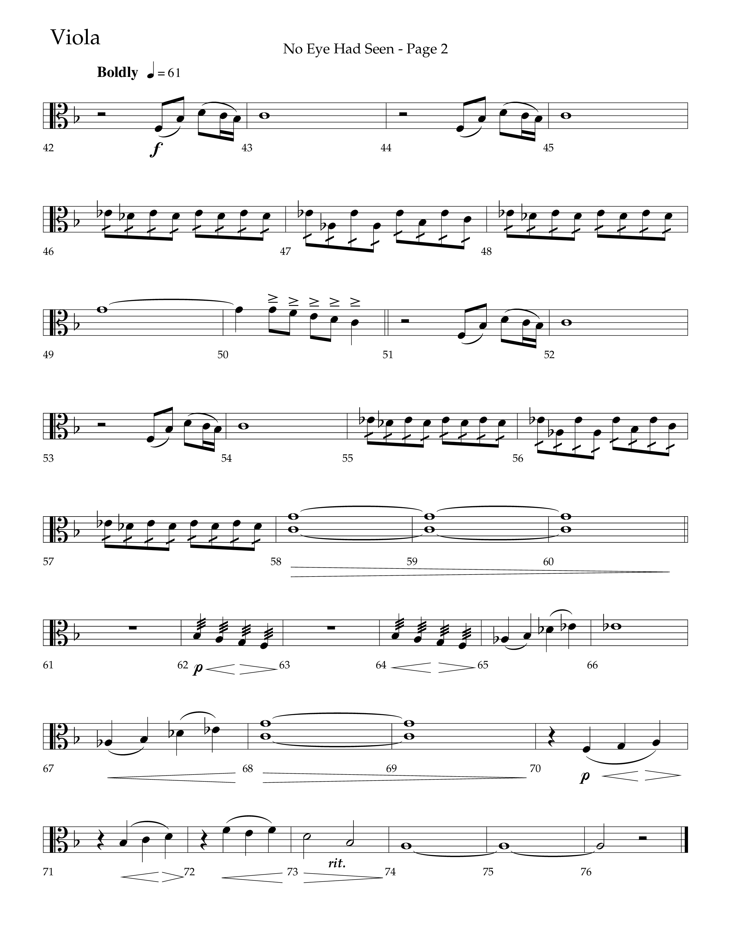 No Eye Had Seen (Choir Edition / Sing It Now) Viola (Lifeway Choral / Arr. Travis Cottrell / Orch. Phillip Keveren)
