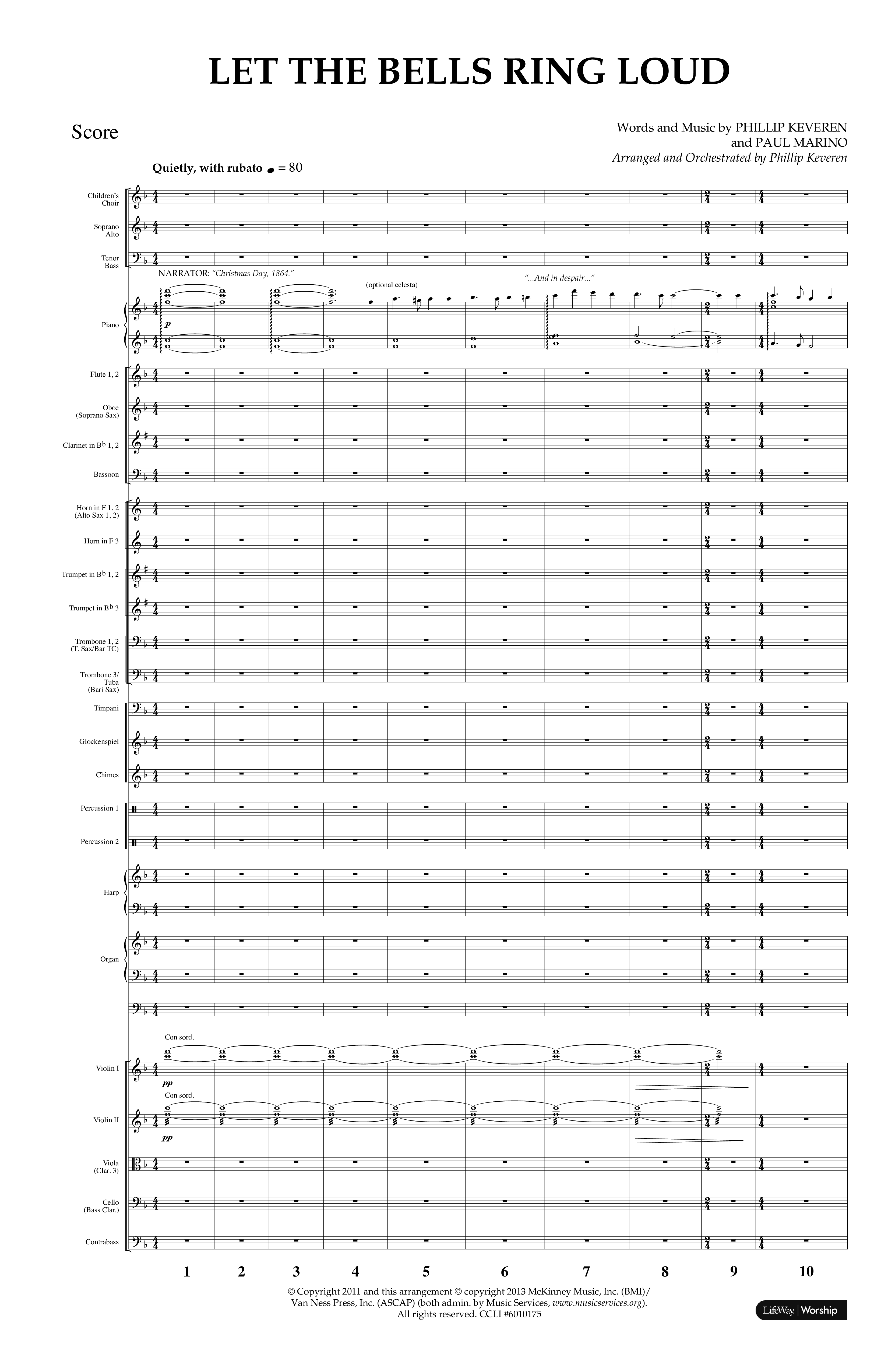 Let The Bells Ring Loud (Choral Anthem SATB) Orchestration (Lifeway Choral / Arr. Phillip Keveren)