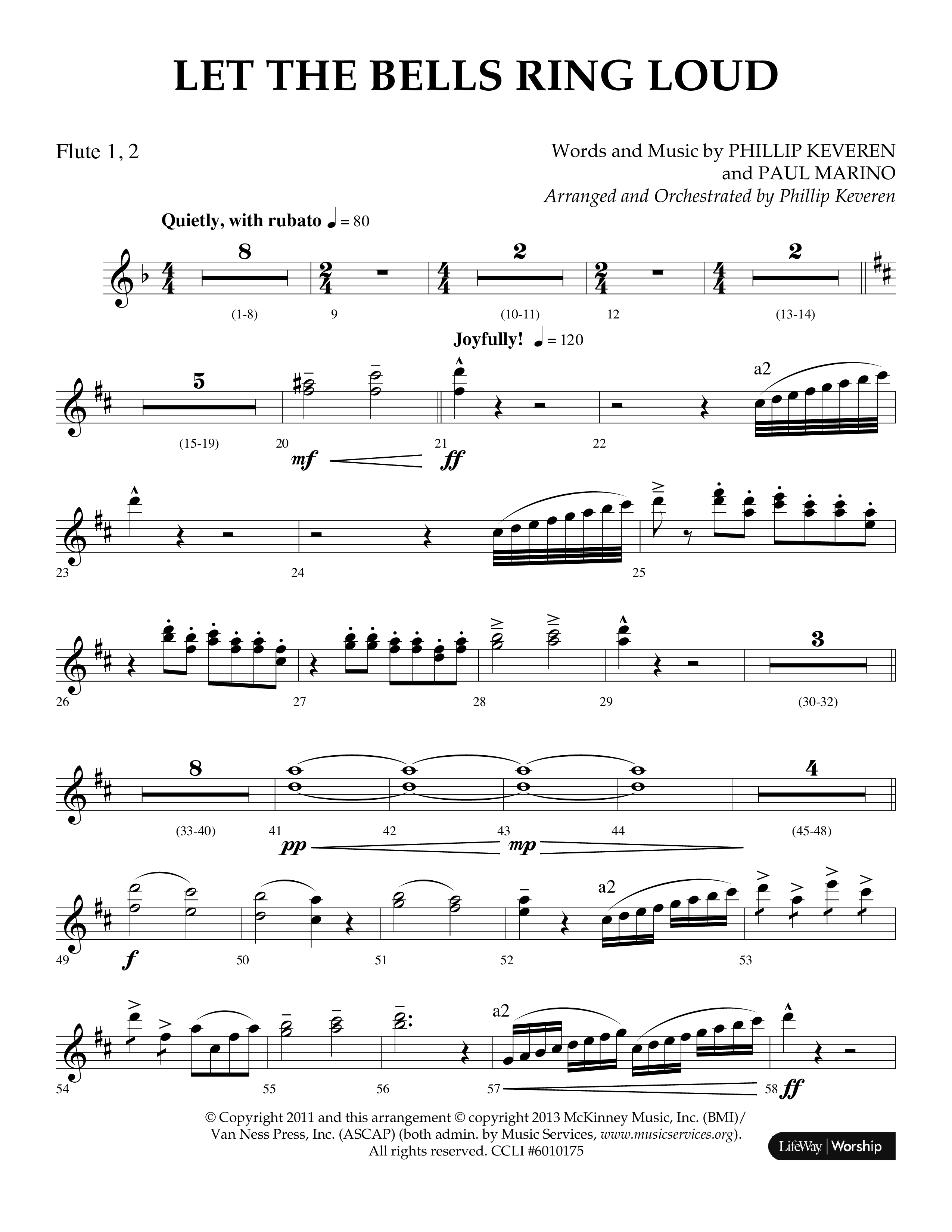 Let The Bells Ring Loud (Choral Anthem SATB) Flute 1/2 (Lifeway Choral / Arr. Phillip Keveren)