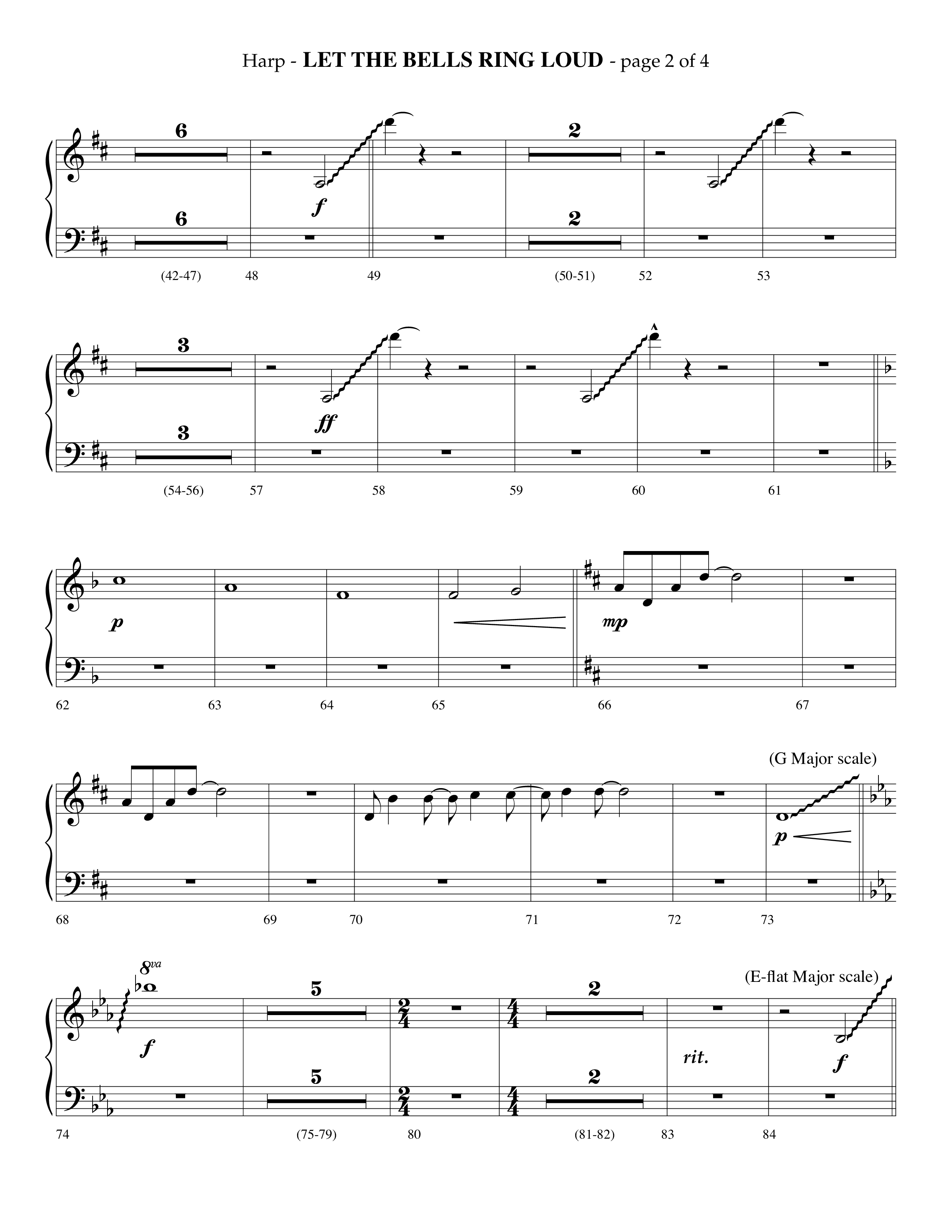 Let The Bells Ring Loud (Choral Anthem SATB) Harp (Lifeway Choral / Arr. Phillip Keveren)