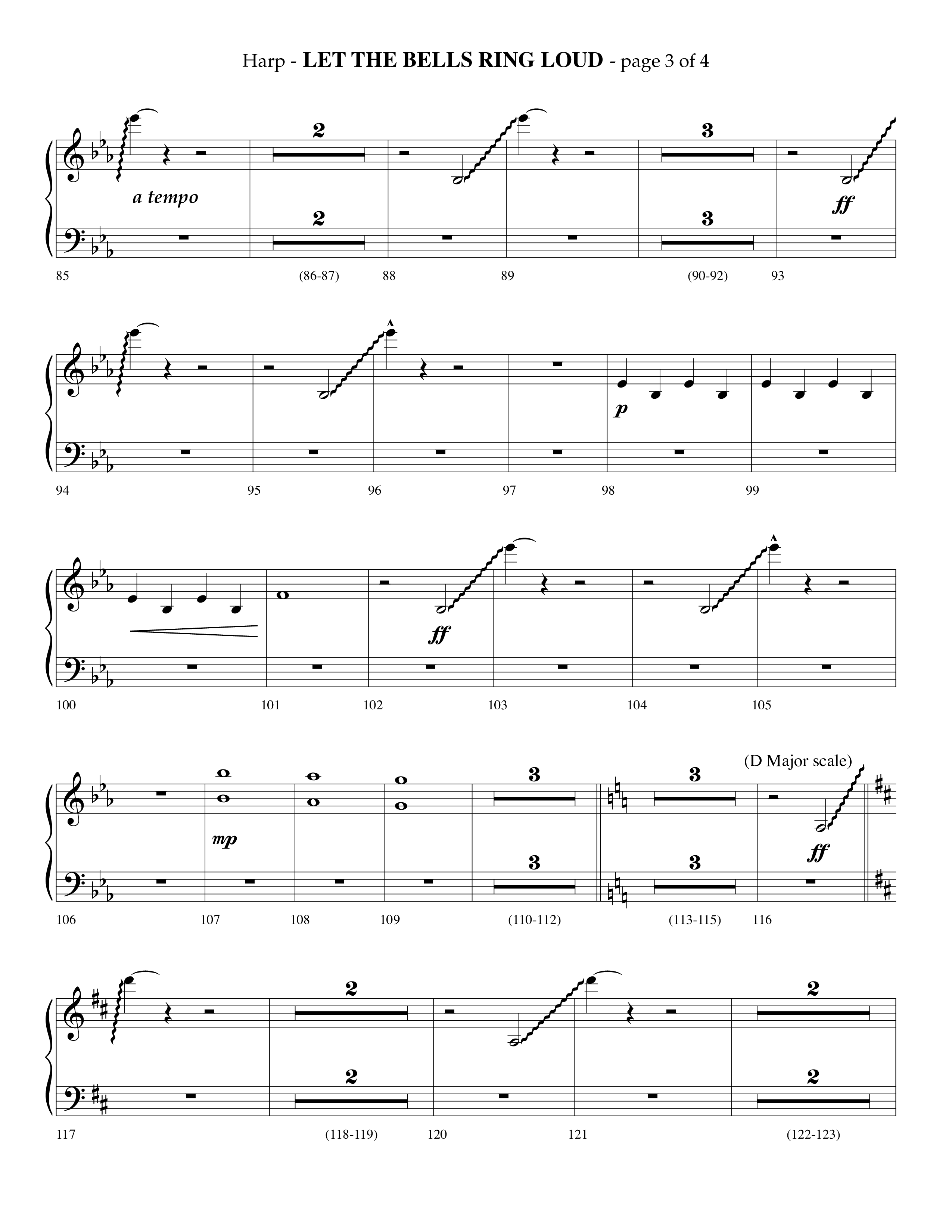 Let The Bells Ring Loud (Choral Anthem SATB) Harp (Lifeway Choral / Arr. Phillip Keveren)