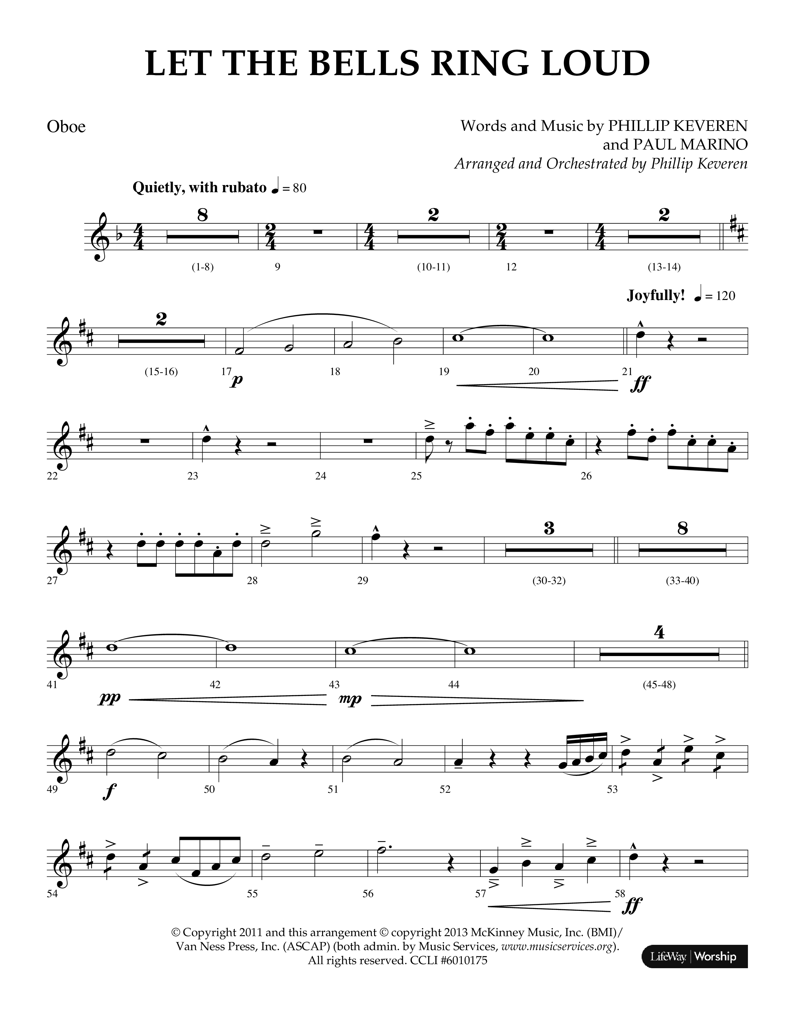 Let The Bells Ring Loud (Choral Anthem SATB) Oboe (Lifeway Choral / Arr. Phillip Keveren)