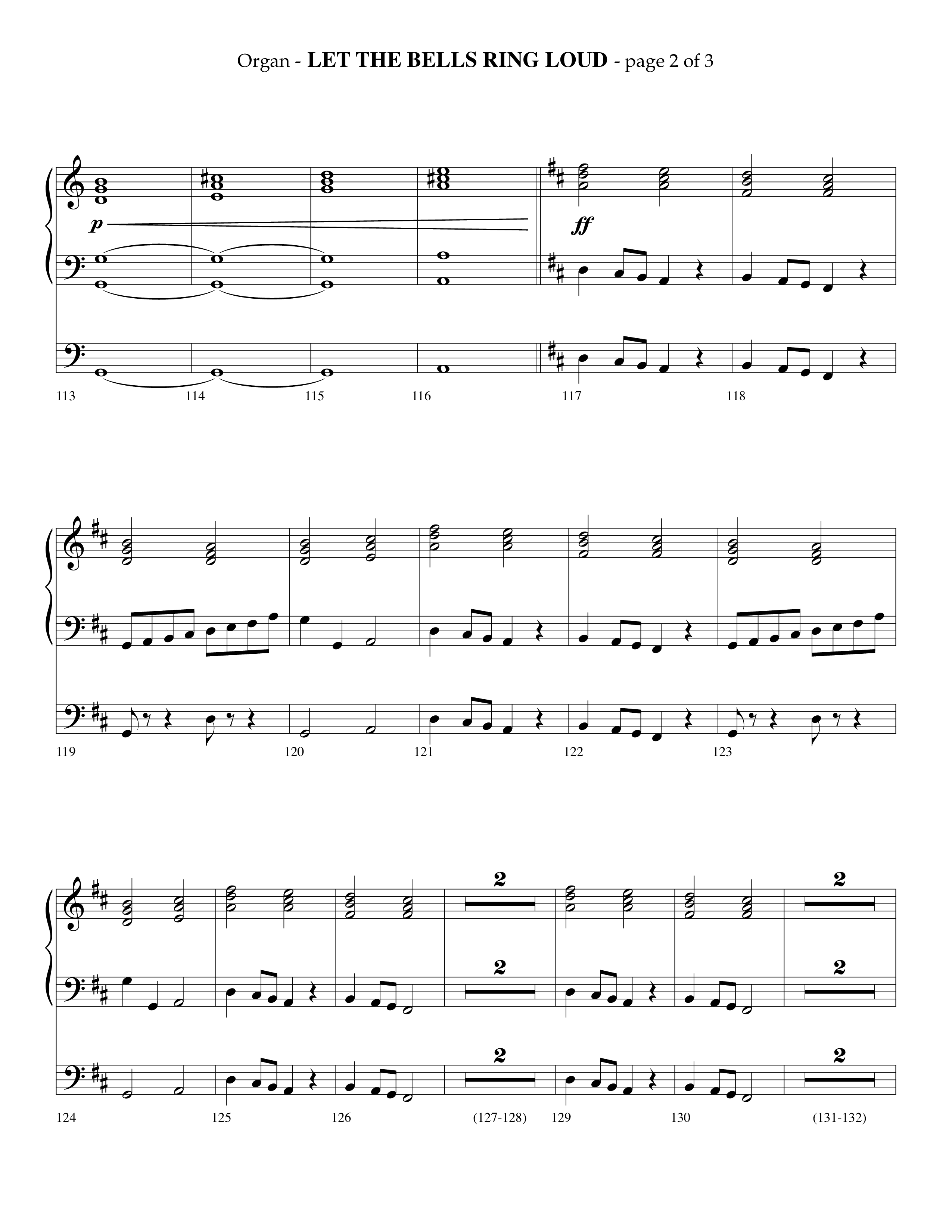 Let The Bells Ring Loud (Choral Anthem SATB) Organ (Lifeway Choral / Arr. Phillip Keveren)