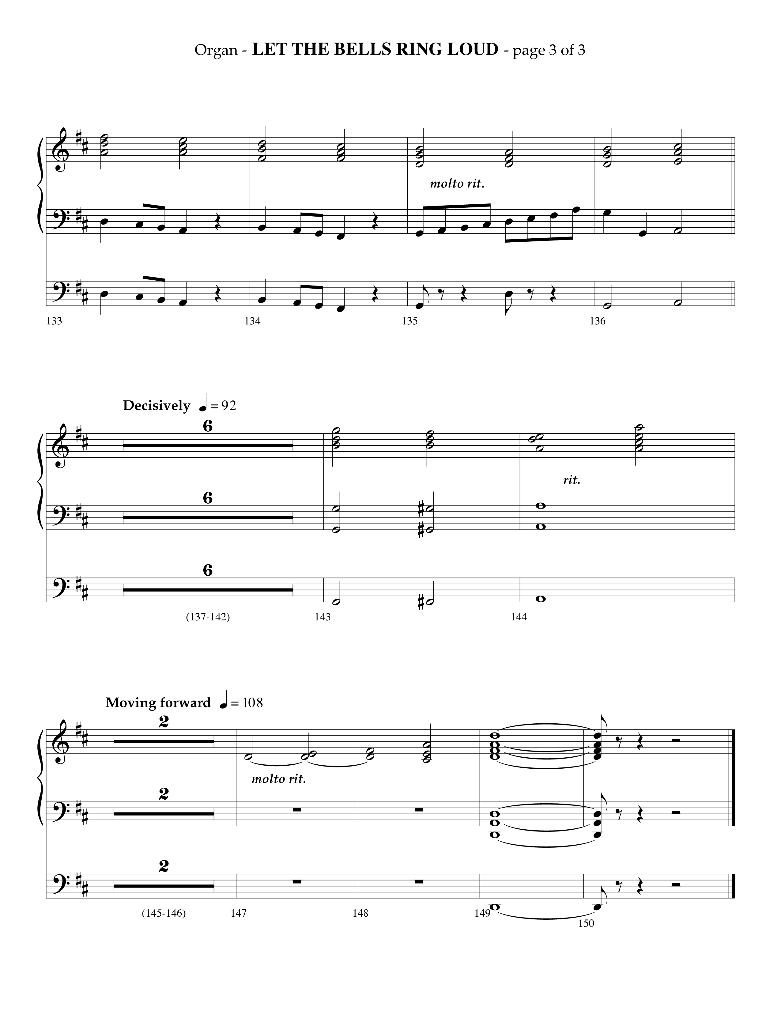 Let The Bells Ring Loud (Choral Anthem SATB) Organ (Lifeway Choral / Arr. Phillip Keveren)