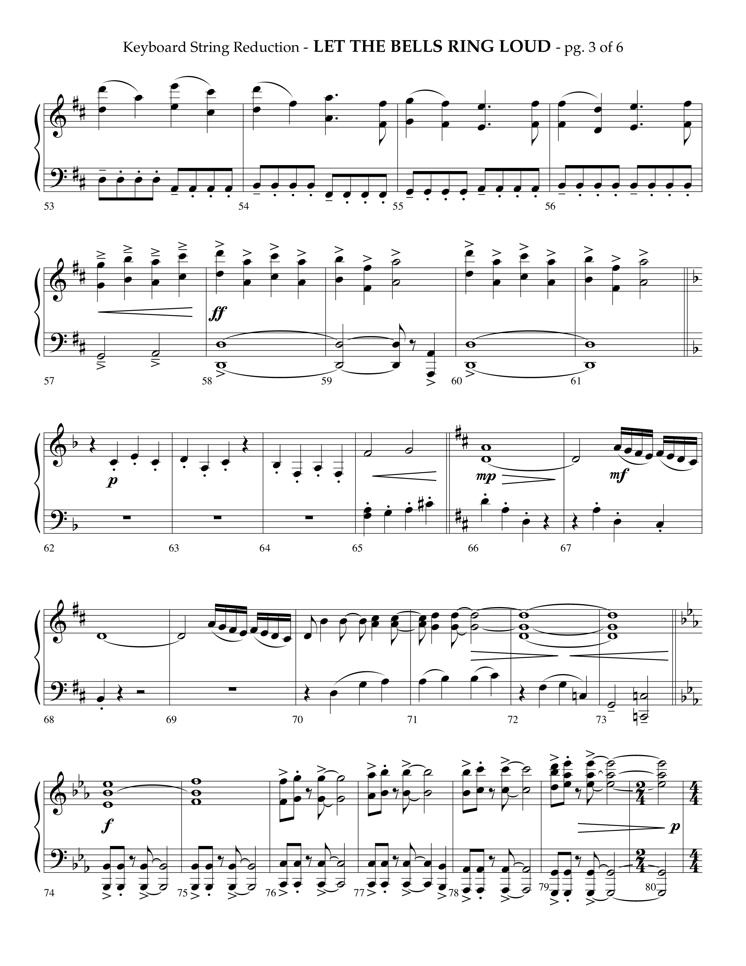 Let The Bells Ring Loud (Choral Anthem SATB) String Reduction (Lifeway Choral / Arr. Phillip Keveren)