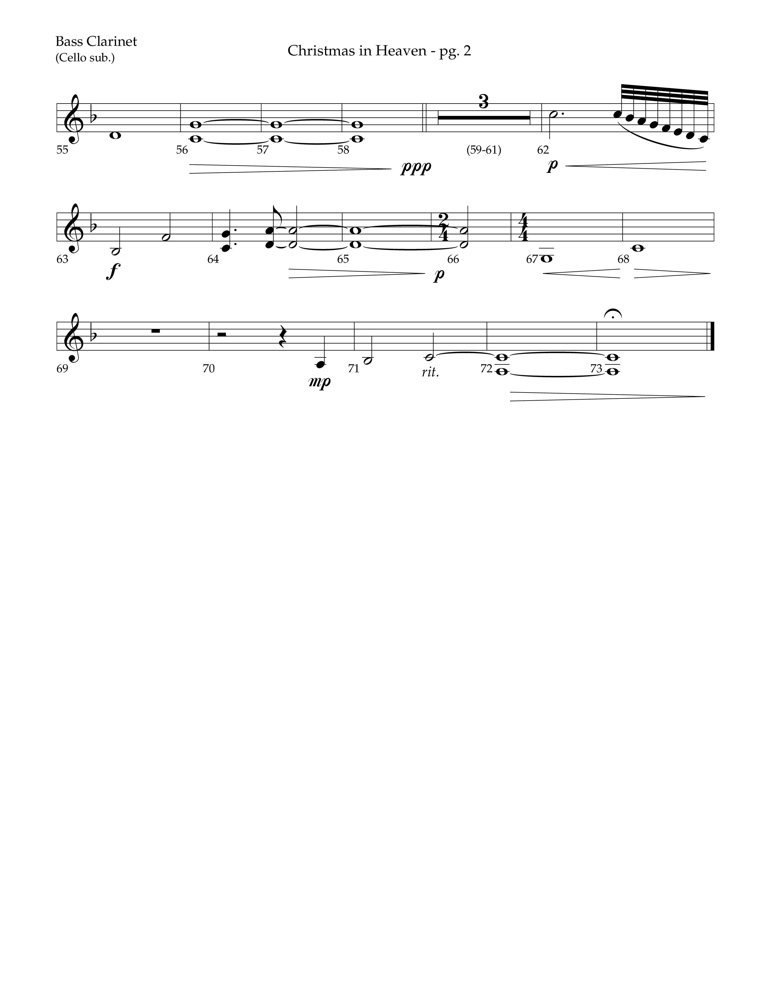Christmas In Heaven (Choral Anthem SATB) Bass Clarinet (Lifeway Choral / Arr. Phillip Keveren)