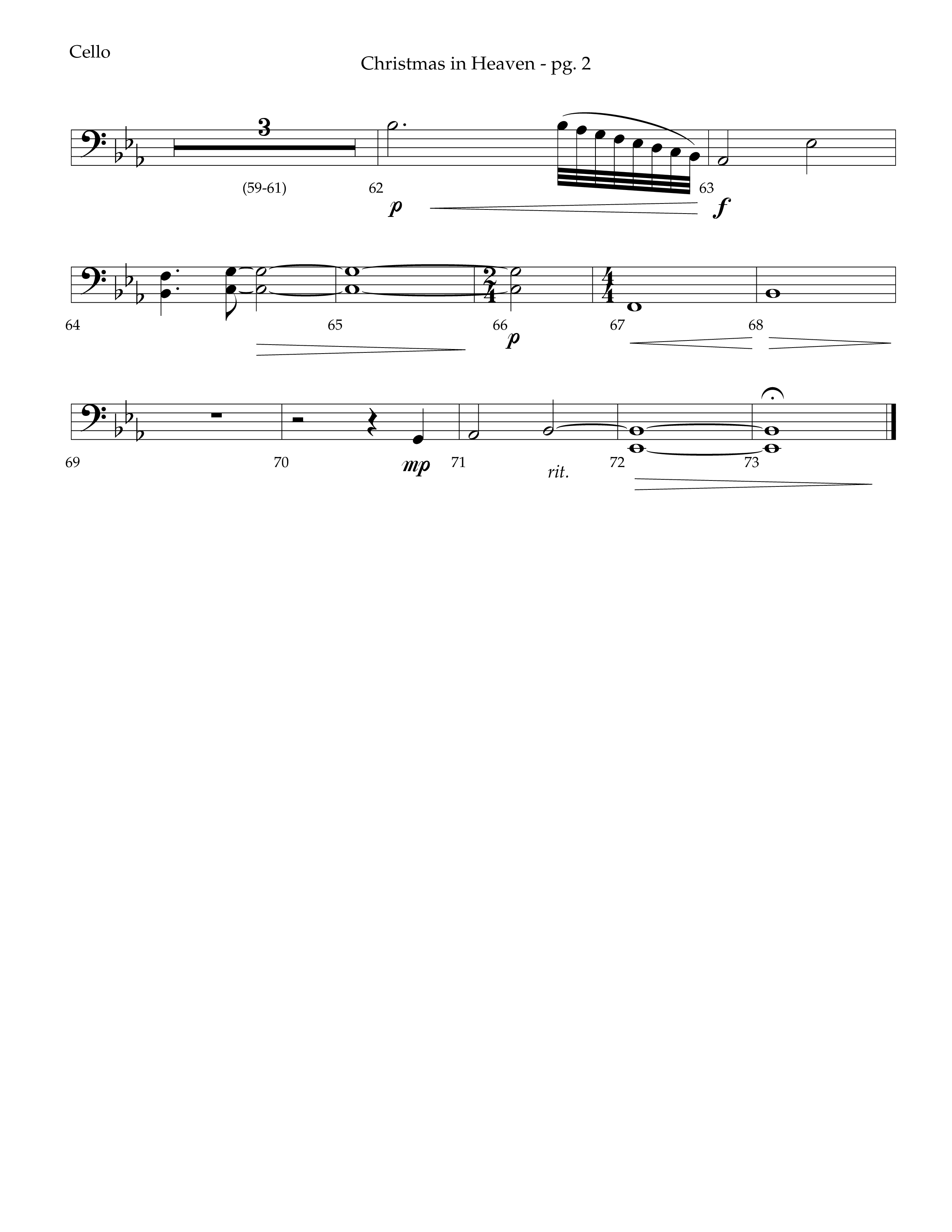 Christmas In Heaven (Choral Anthem SATB) Cello (Lifeway Choral / Arr. Phillip Keveren)