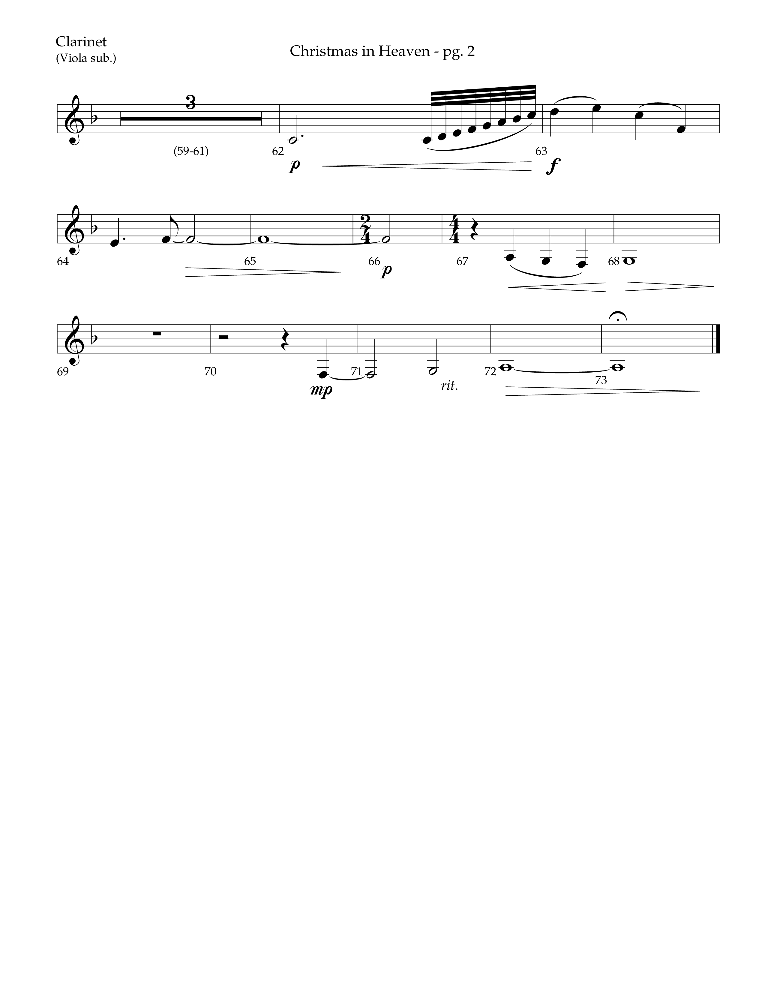 Christmas In Heaven (Choral Anthem SATB) Clarinet (Lifeway Choral / Arr. Phillip Keveren)
