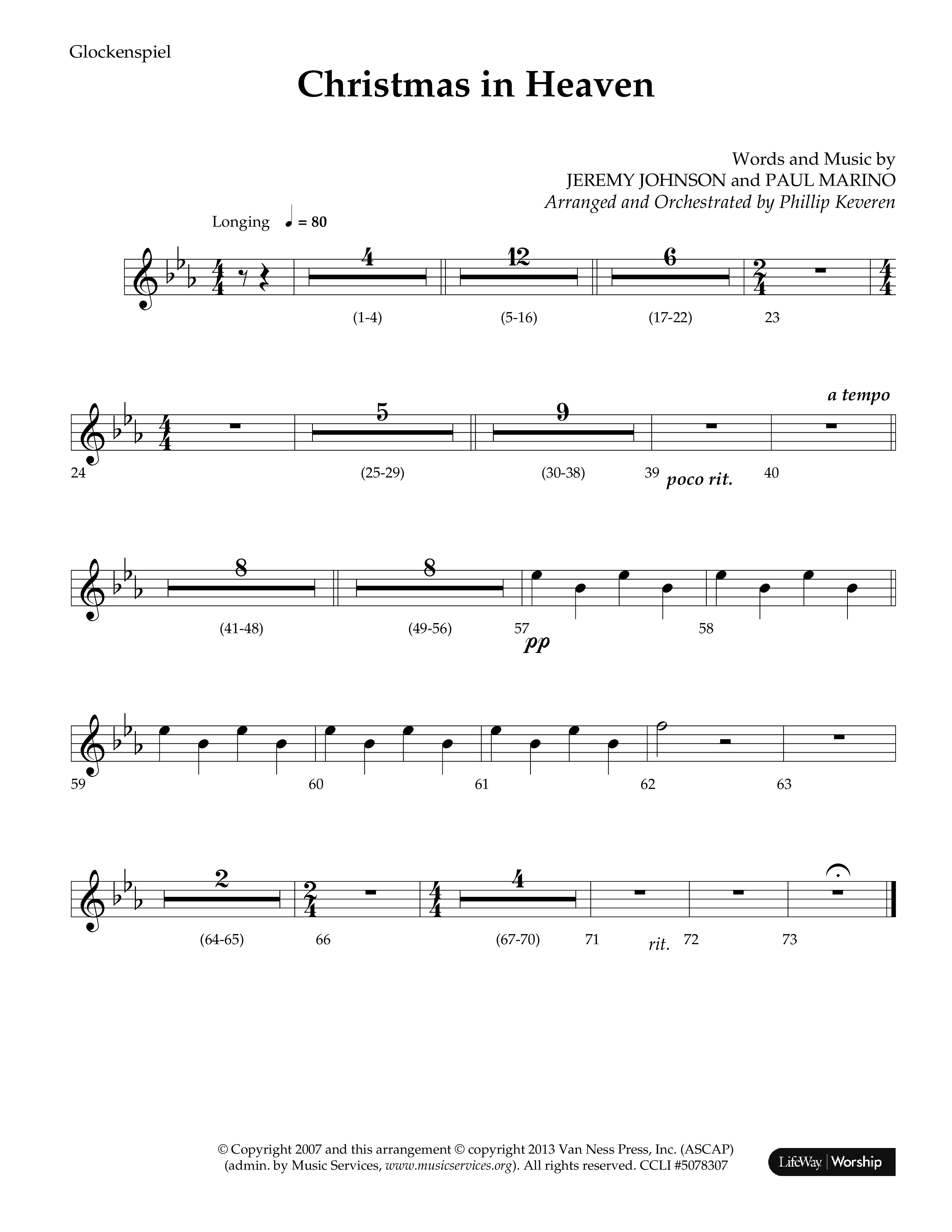 Christmas In Heaven (Choral Anthem SATB) Glockenspiel (Lifeway Choral / Arr. Phillip Keveren)