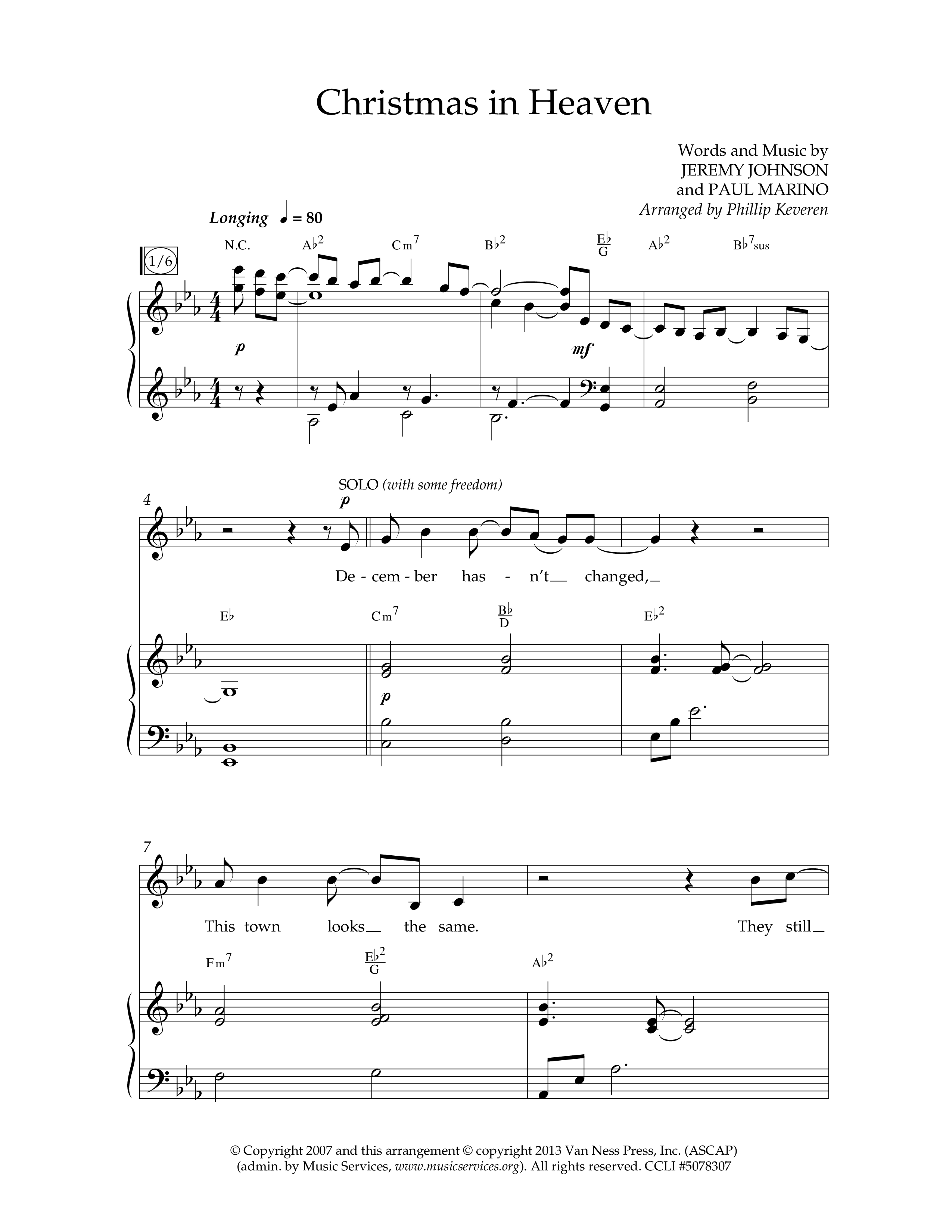 Christmas In Heaven (Choral Anthem SATB) Anthem (SATB/Piano) (Lifeway Choral / Arr. Phillip Keveren)
