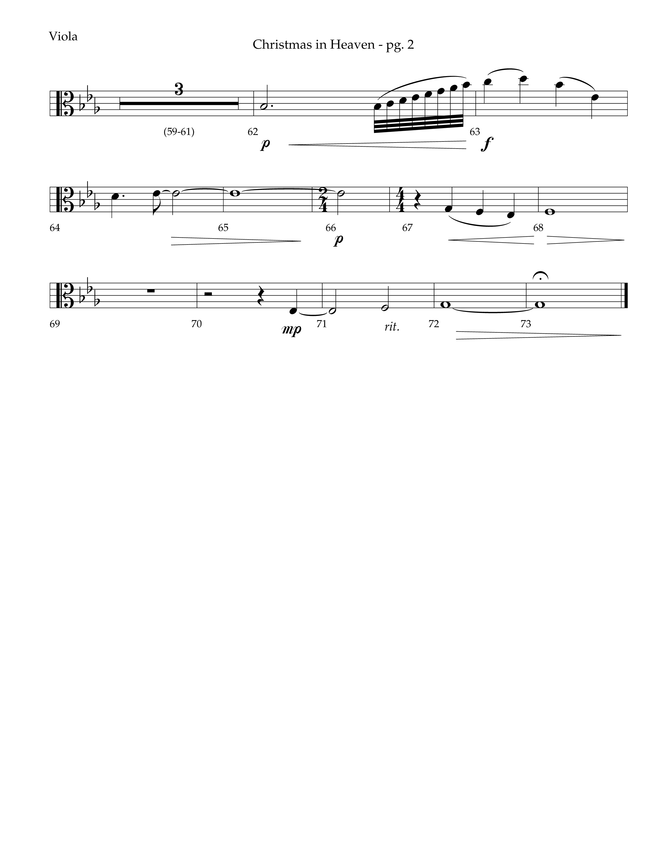 Christmas In Heaven (Choral Anthem SATB) Viola (Lifeway Choral / Arr. Phillip Keveren)