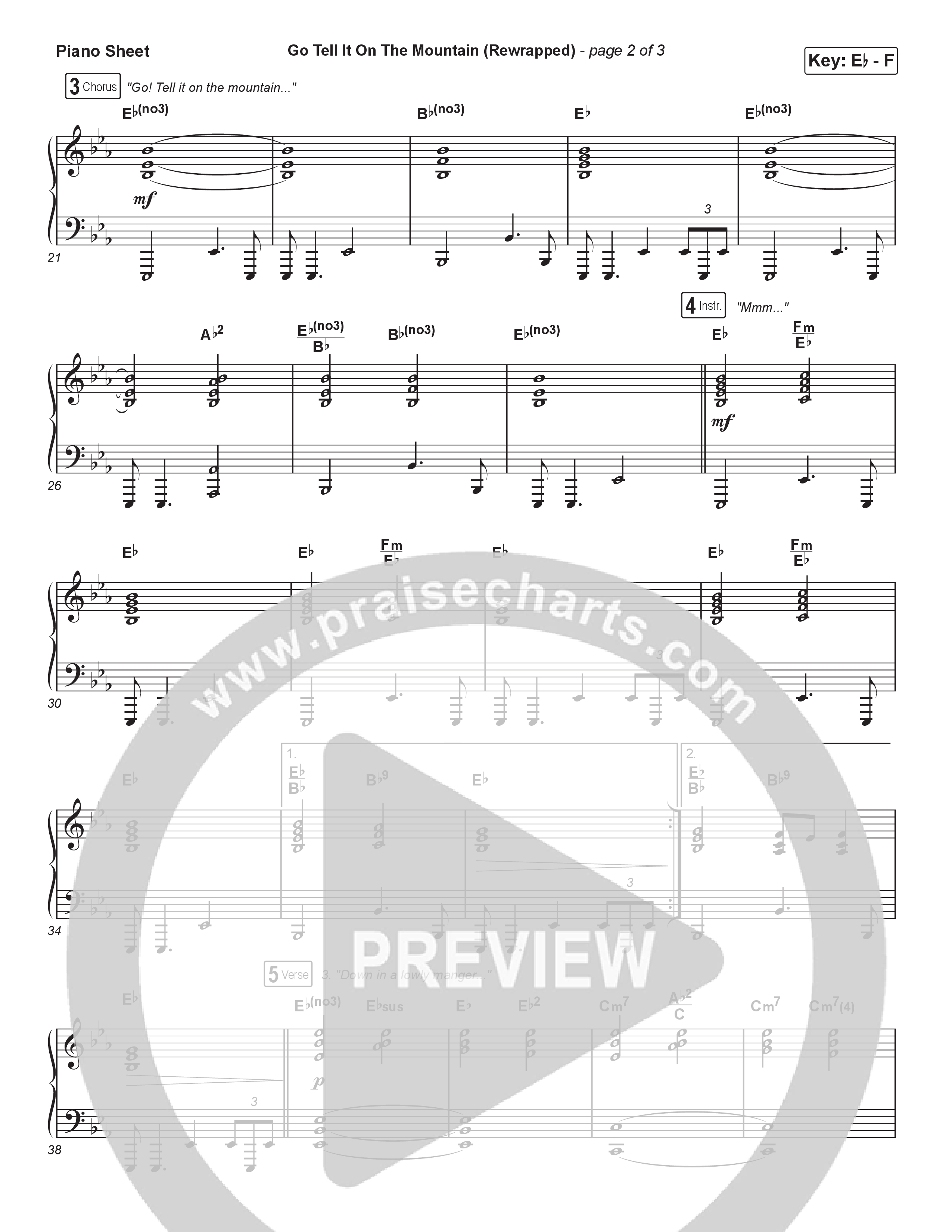 Go Tell It On The Mountain (Rewrapped) Piano Sheet (for KING & COUNTRY / Gabby Barrett)