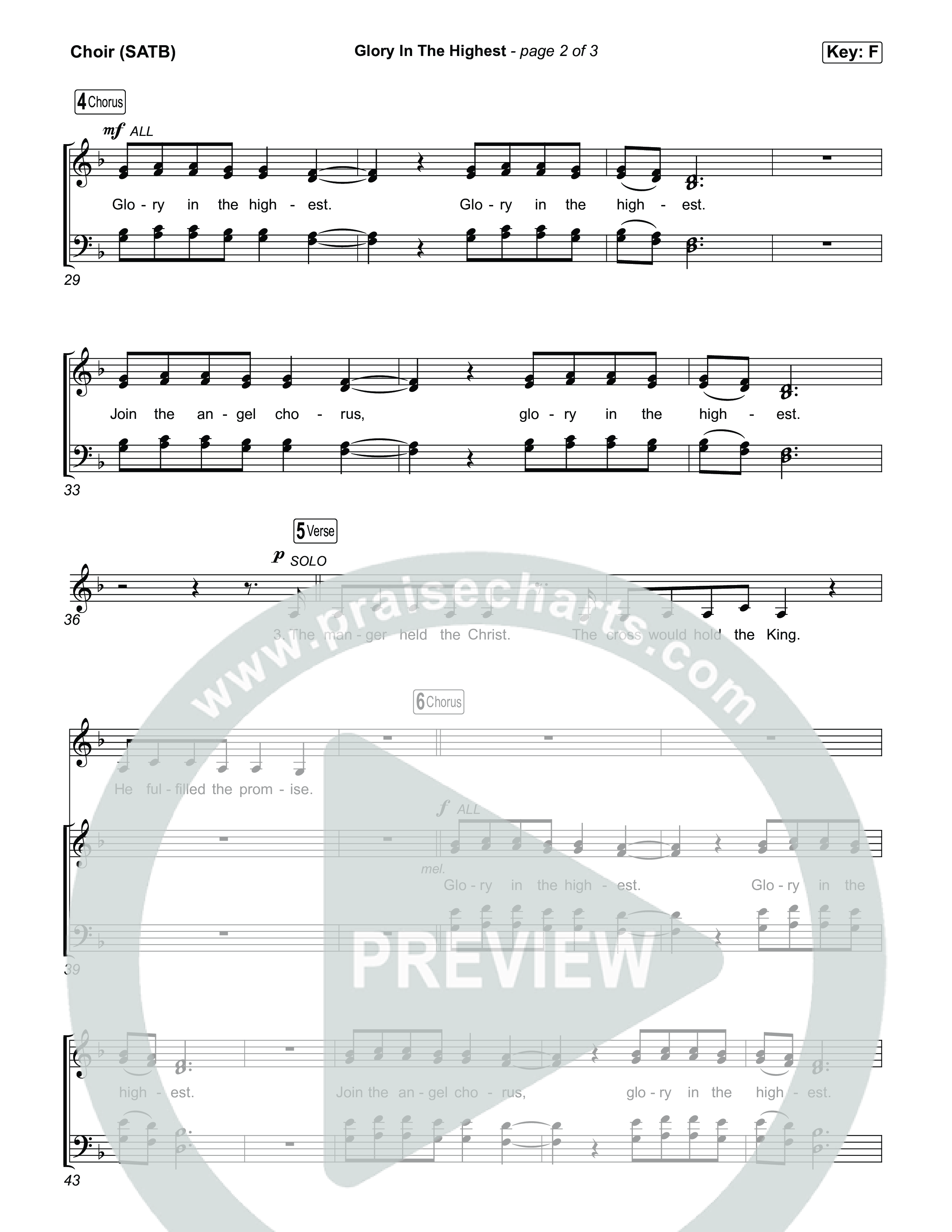 Glory In The Highest Choir Sheet (SATB) (Journey Worship Co)