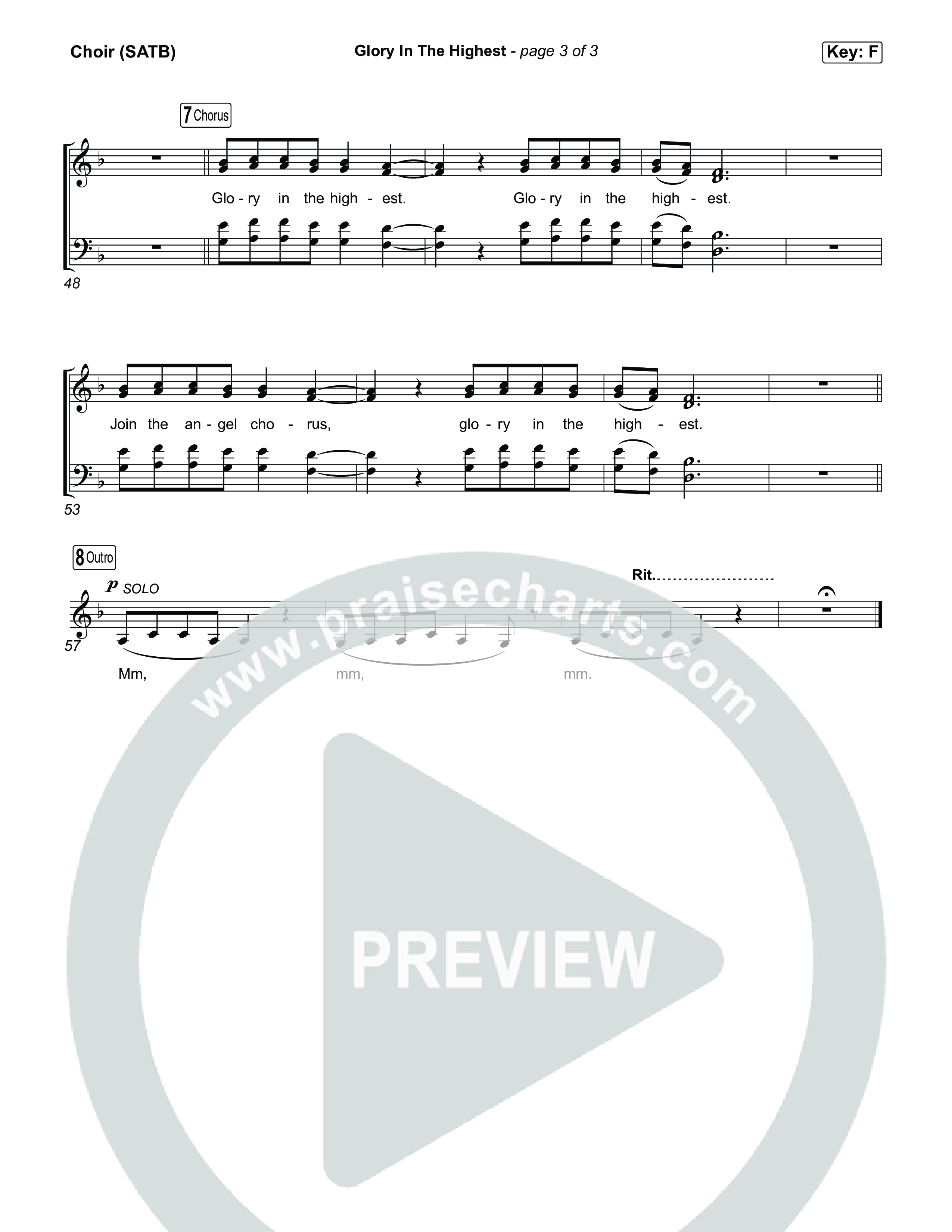 Glory In The Highest Choir Sheet (SATB) (Journey Worship Co)