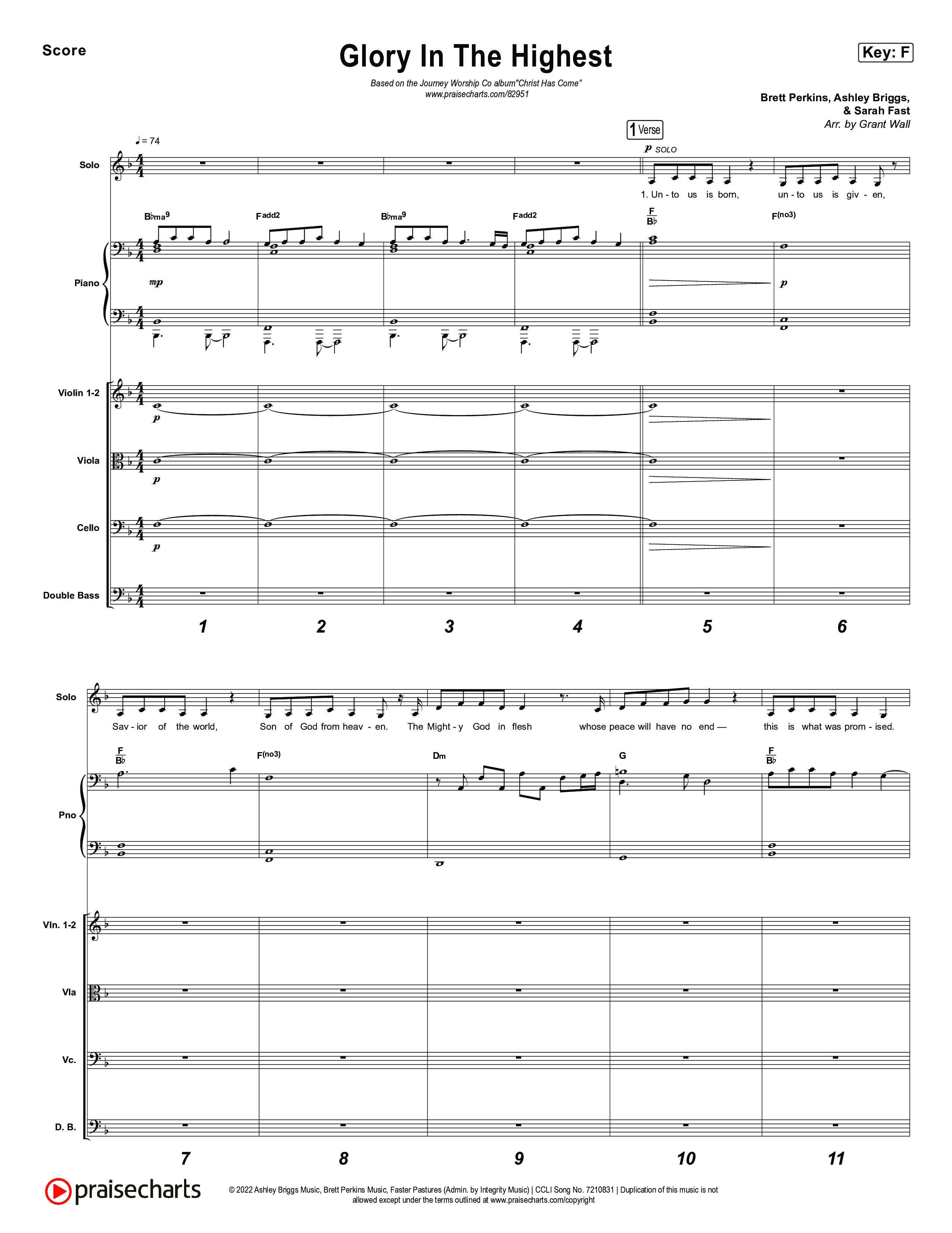 Glory In The Highest Orchestration (Journey Worship Co)