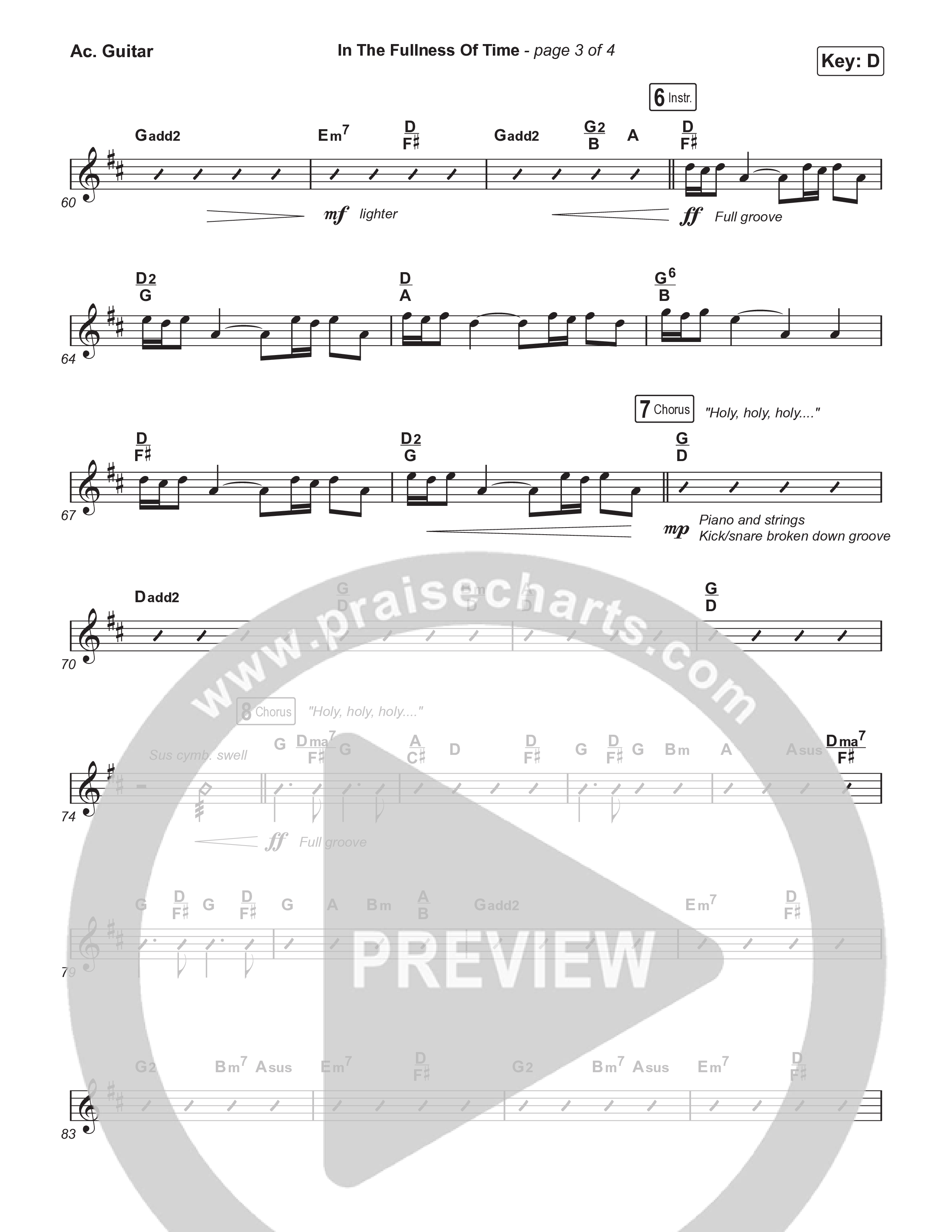 In The Fullness Of Time (Choral Anthem SATB) Acoustic Guitar (Matt Papa / Matt Boswell / Arr. Luke Gambill)