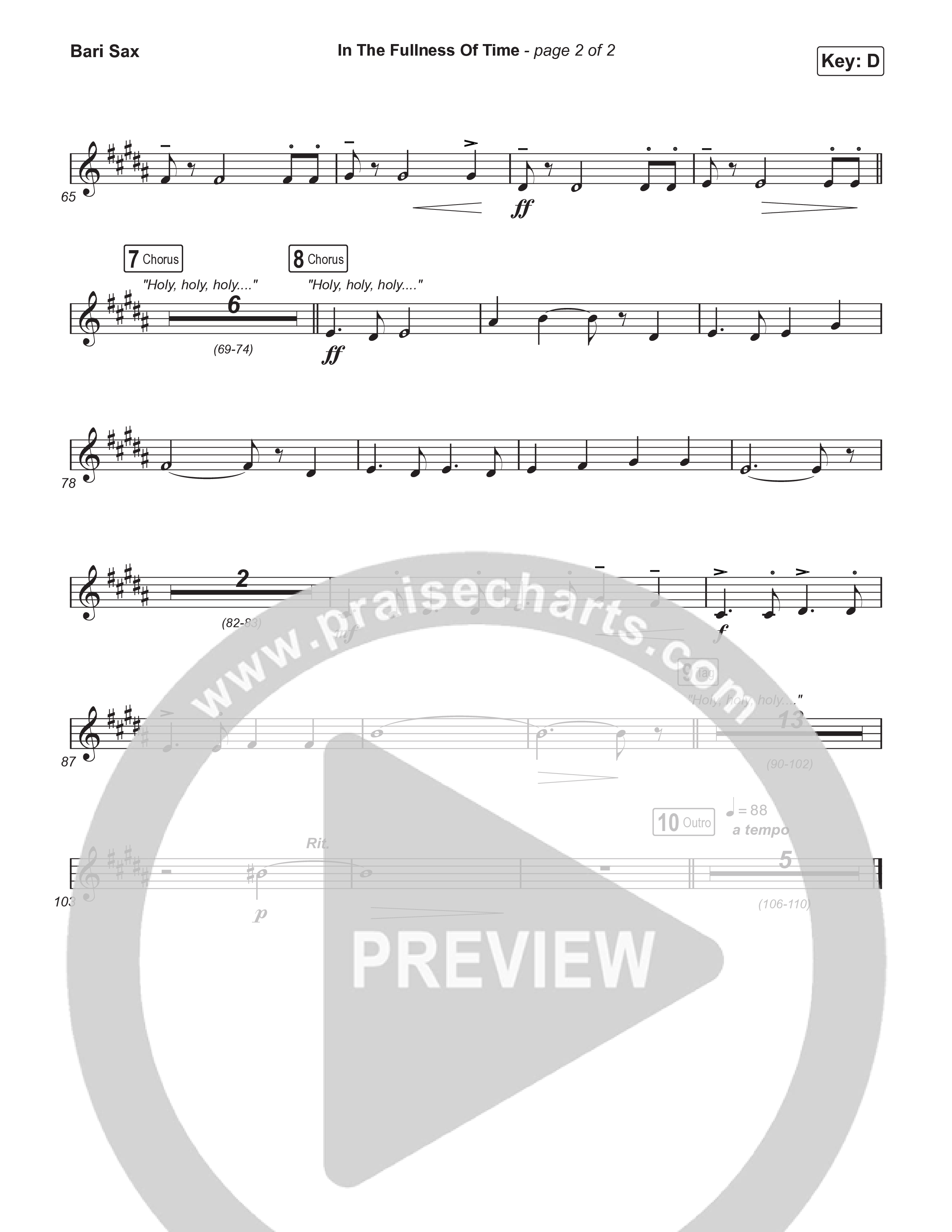 In The Fullness Of Time (Choral Anthem SATB) Bari Sax (Matt Papa / Matt Boswell / Arr. Luke Gambill)