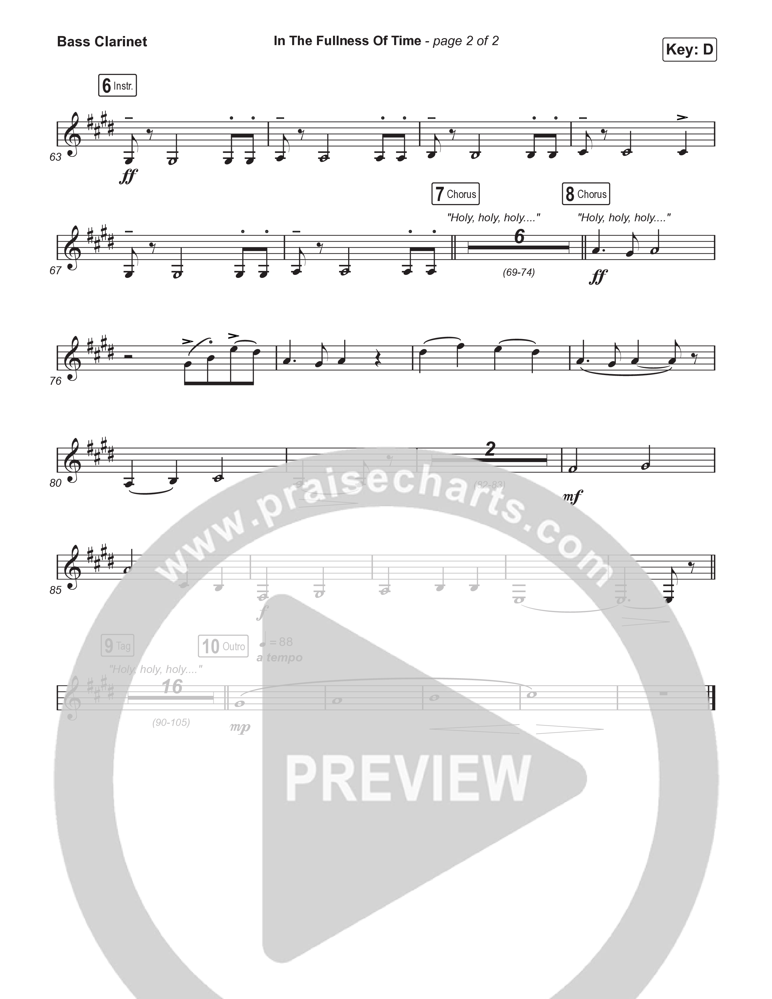 In The Fullness Of Time (Choral Anthem SATB) Bass Clarinet (Matt Papa / Matt Boswell / Arr. Luke Gambill)