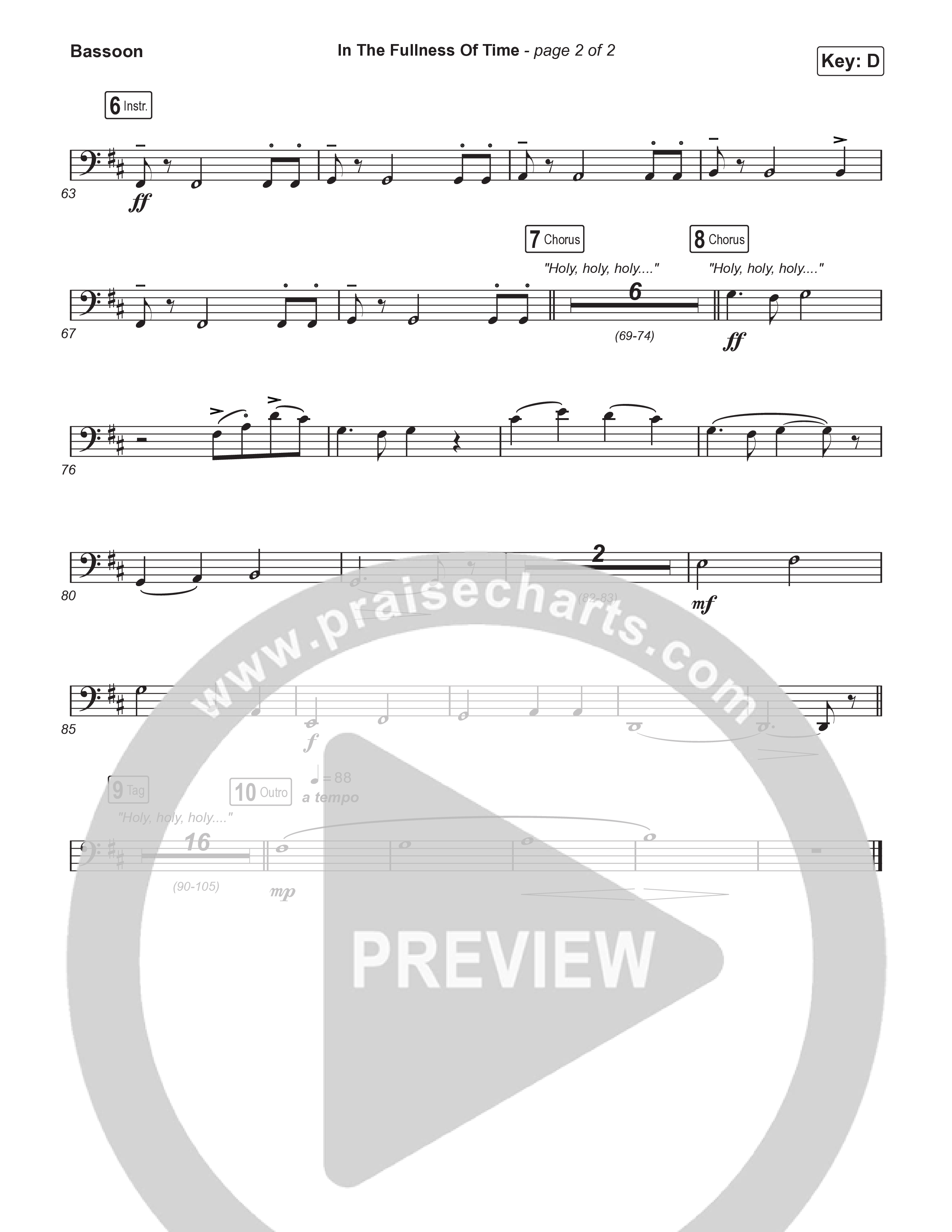 In The Fullness Of Time (Choral Anthem SATB) Bassoon (Matt Papa / Matt Boswell / Arr. Luke Gambill)