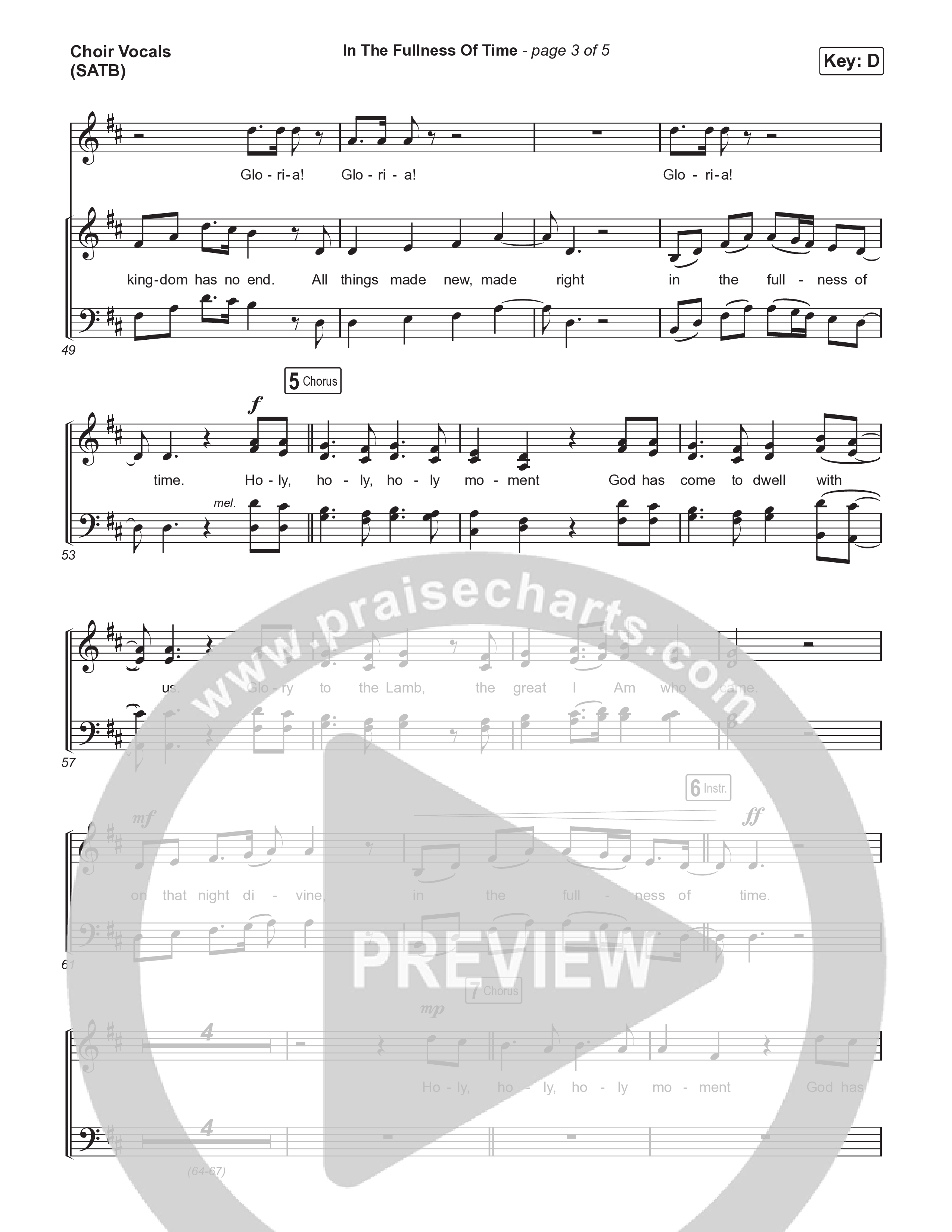 In The Fullness Of Time (Choral Anthem SATB) Choir Sheet (SATB) (Matt Papa / Matt Boswell / Arr. Luke Gambill)