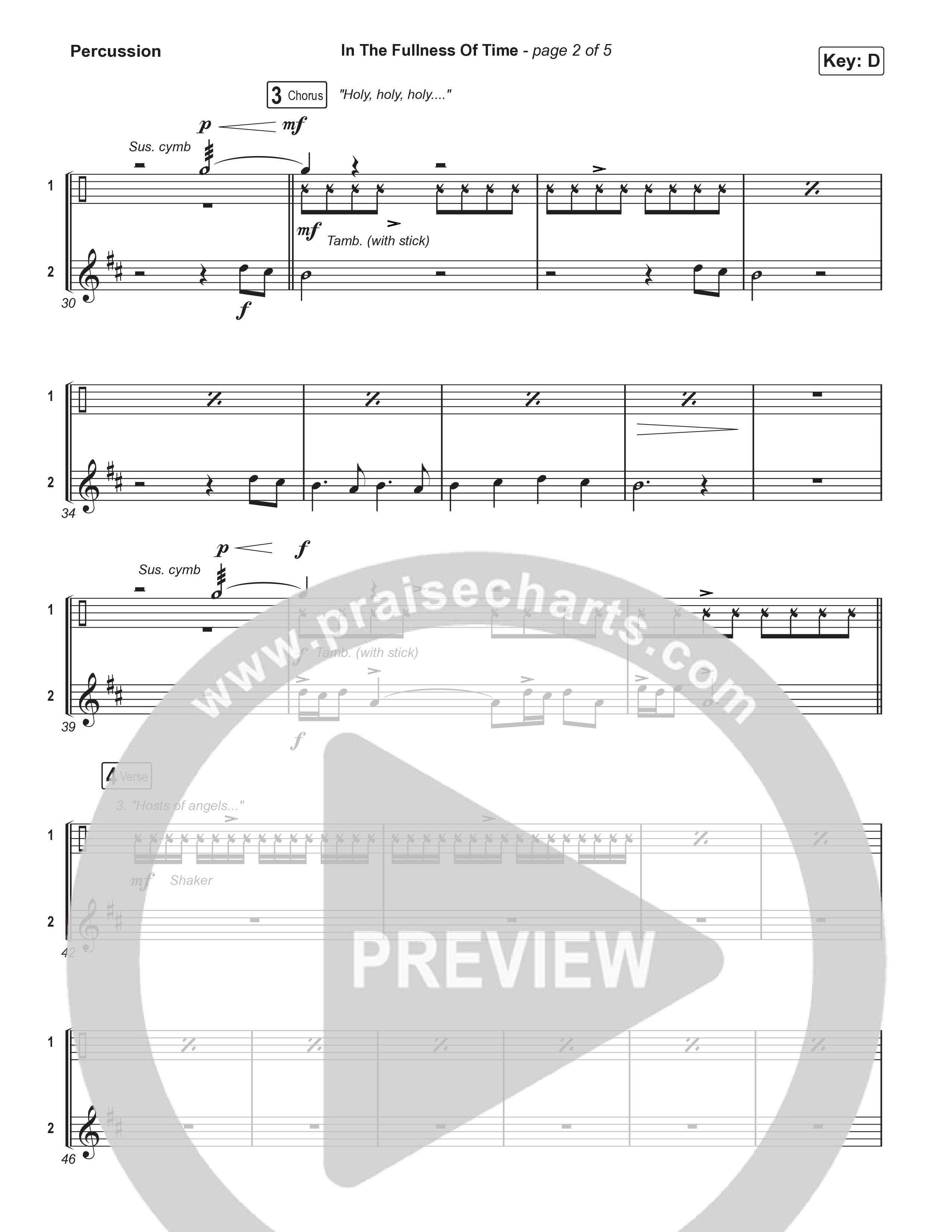 In The Fullness Of Time (Choral Anthem SATB) Percussion (Matt Papa / Matt Boswell / Arr. Luke Gambill)